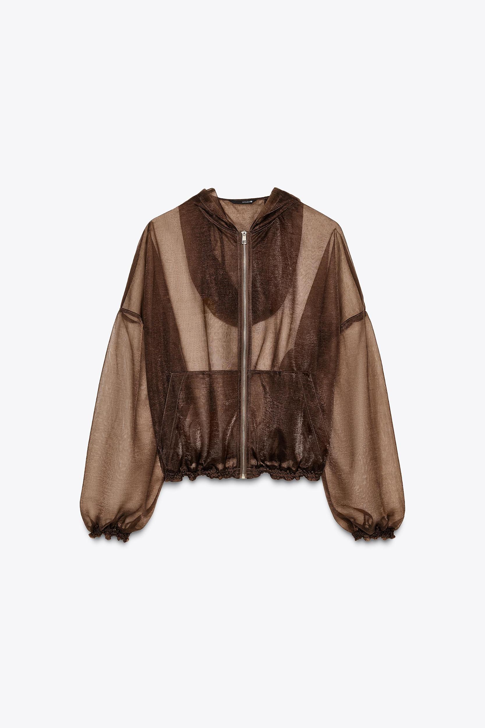 HOODED ORGANZA JACKET Product Image