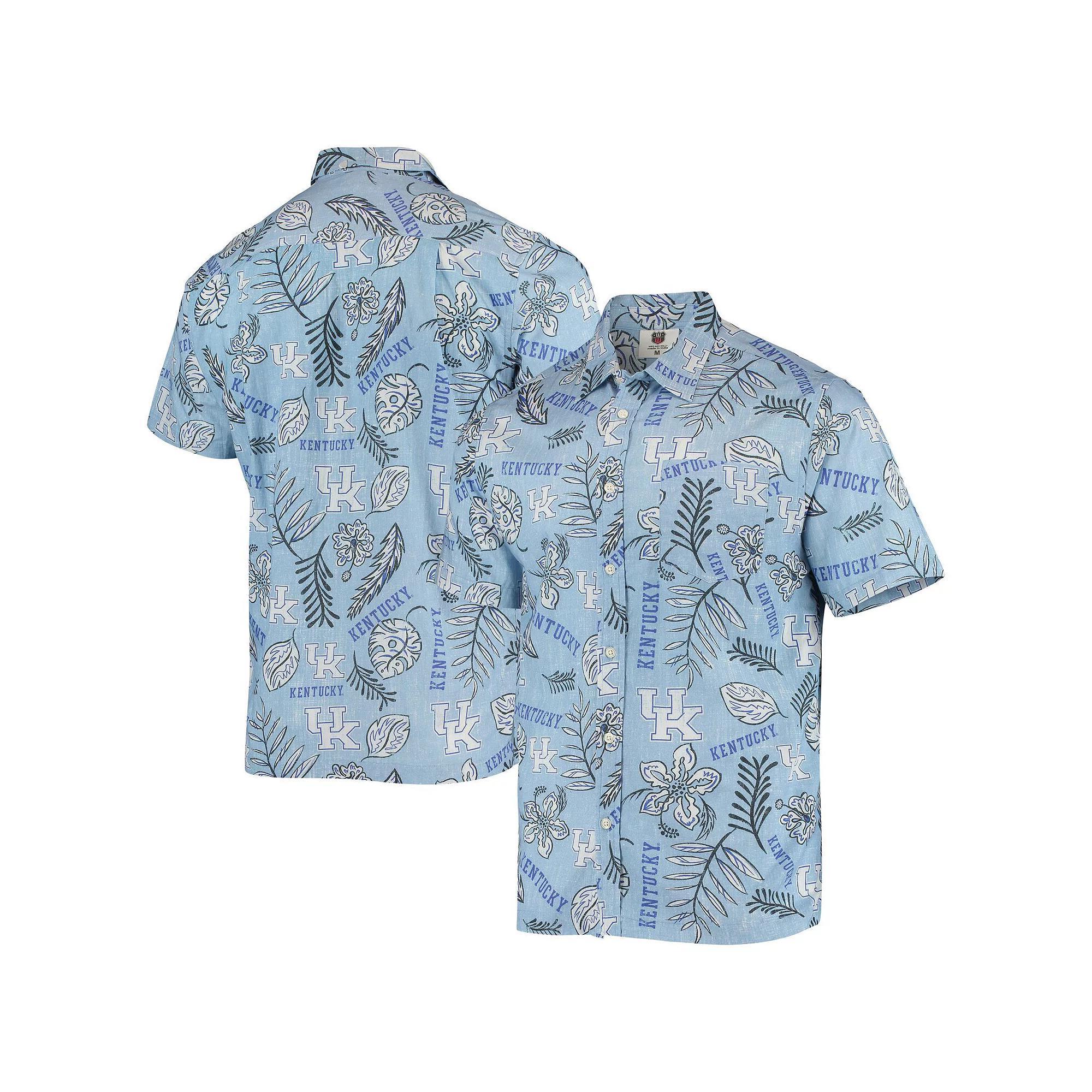 Mens Wes & Willy Blue Kentucky Wildcats Vintage Floral Button-Up Shirt Product Image