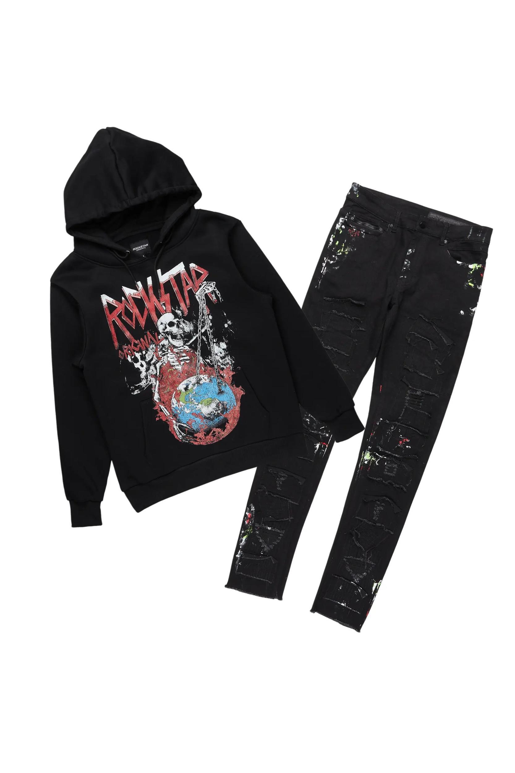 Barrett Black Hoodie/Slim Fit Jean Bundle Male Product Image