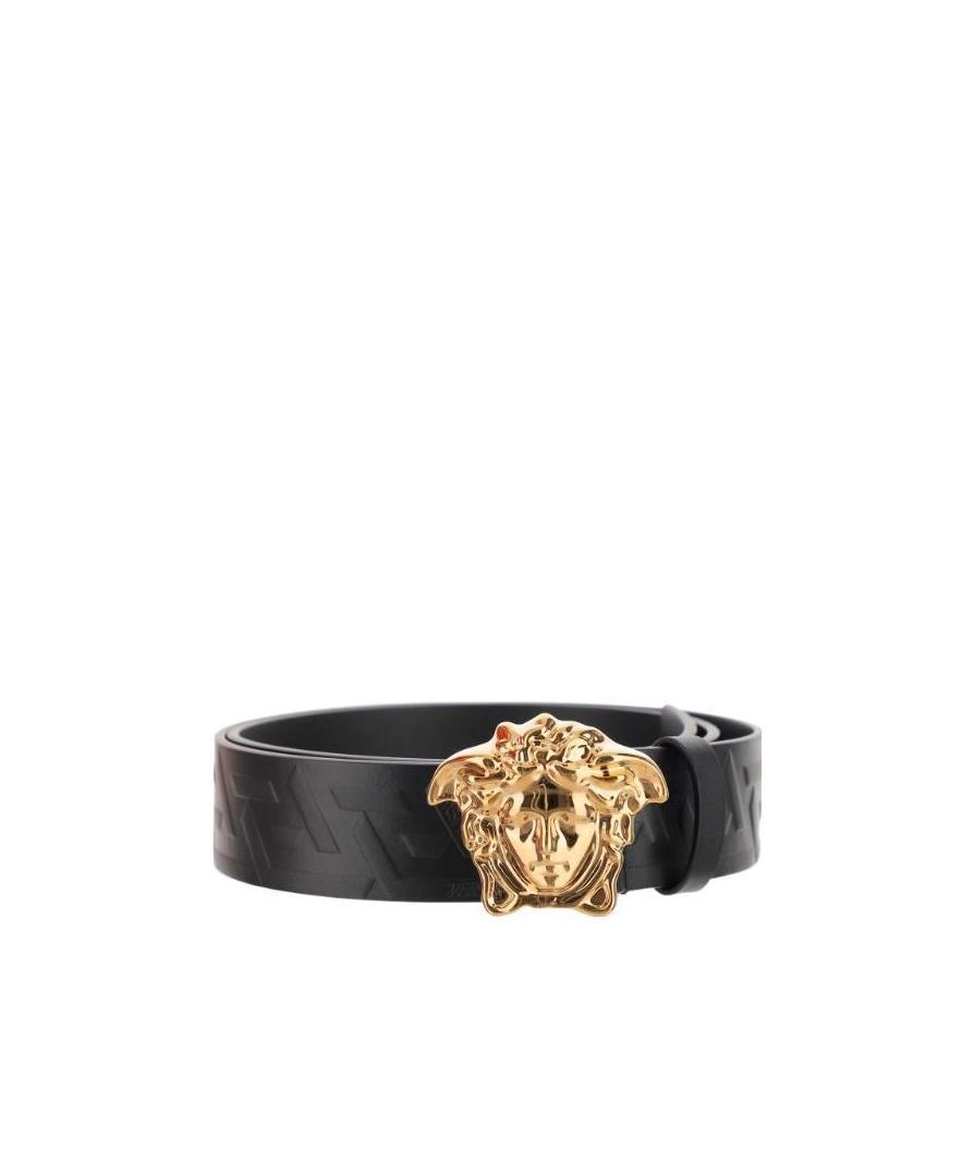 VERSACE La Medusa Leather Belt Man Belt Black Size 39.5 Calfskin Product Image