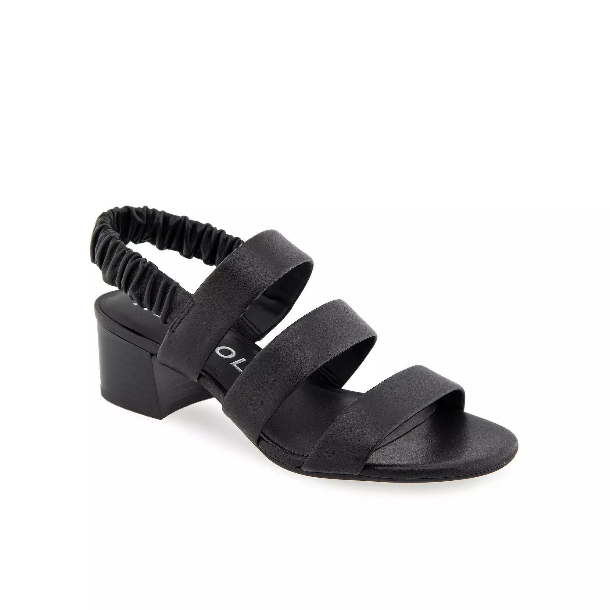 Aerosoles Clarissa Women's Block-Heeled Slingback Sandals, Size: 6 Wide, Black Leather Product Image