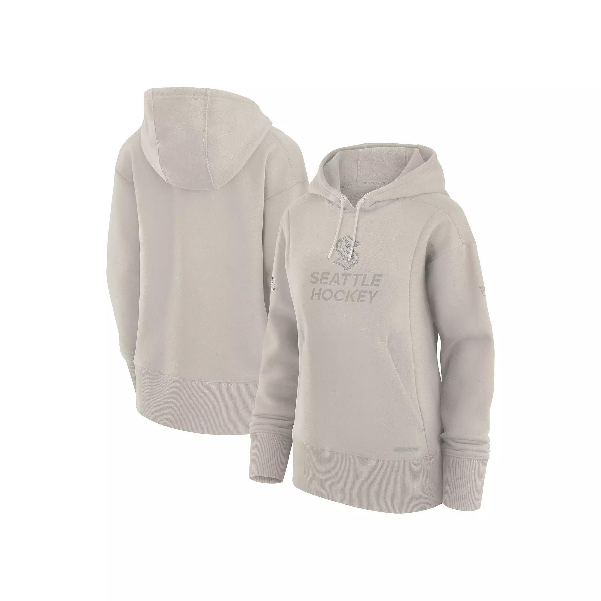 Women's Fanatics Cream Seattle Kraken Authentic Pro Road Pullover Hoodie, Size: Small, Krk Beige Product Image