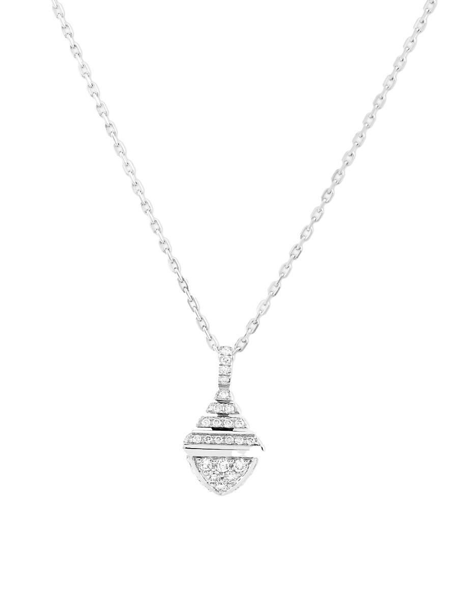 Womens 18K White Gold & Diamond Pendant Necklace Product Image
