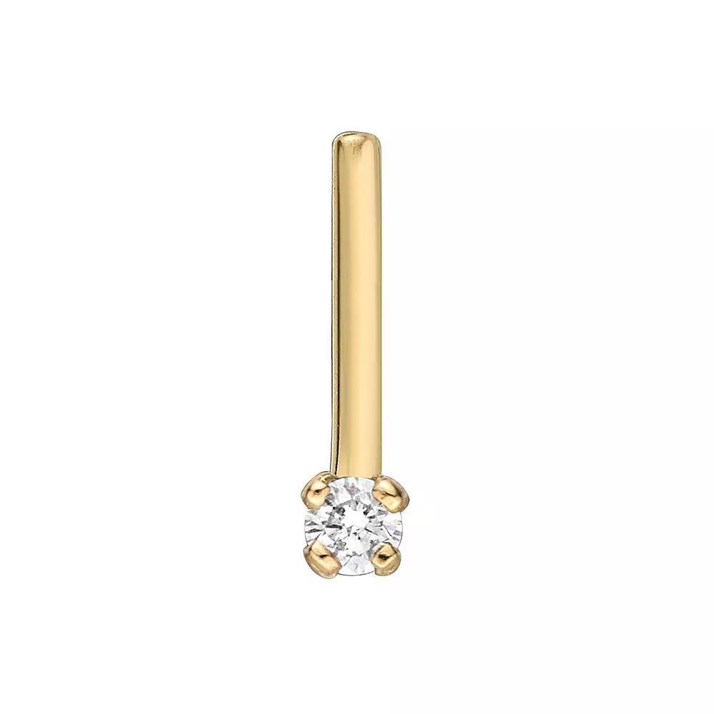 Lila Moon Diamond Accent L-Shape Nose Stud, Women's, 14k Gold Product Image
