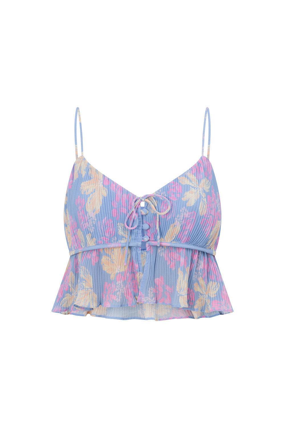 Cleo Pleated Top - Iris Vacay Product Image