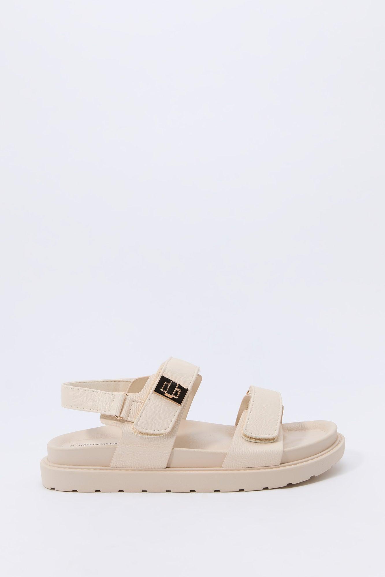 Faux Leather Velcro Strap Sandal Female Product Image