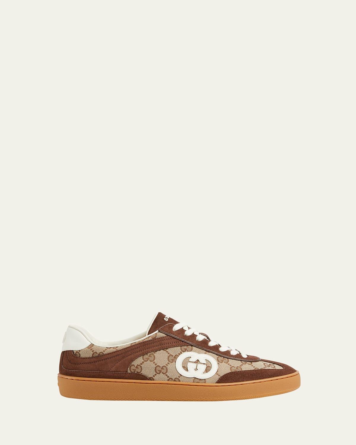 Mens GG Supreme Canvas and Suede Low-Top Sneakers Product Image