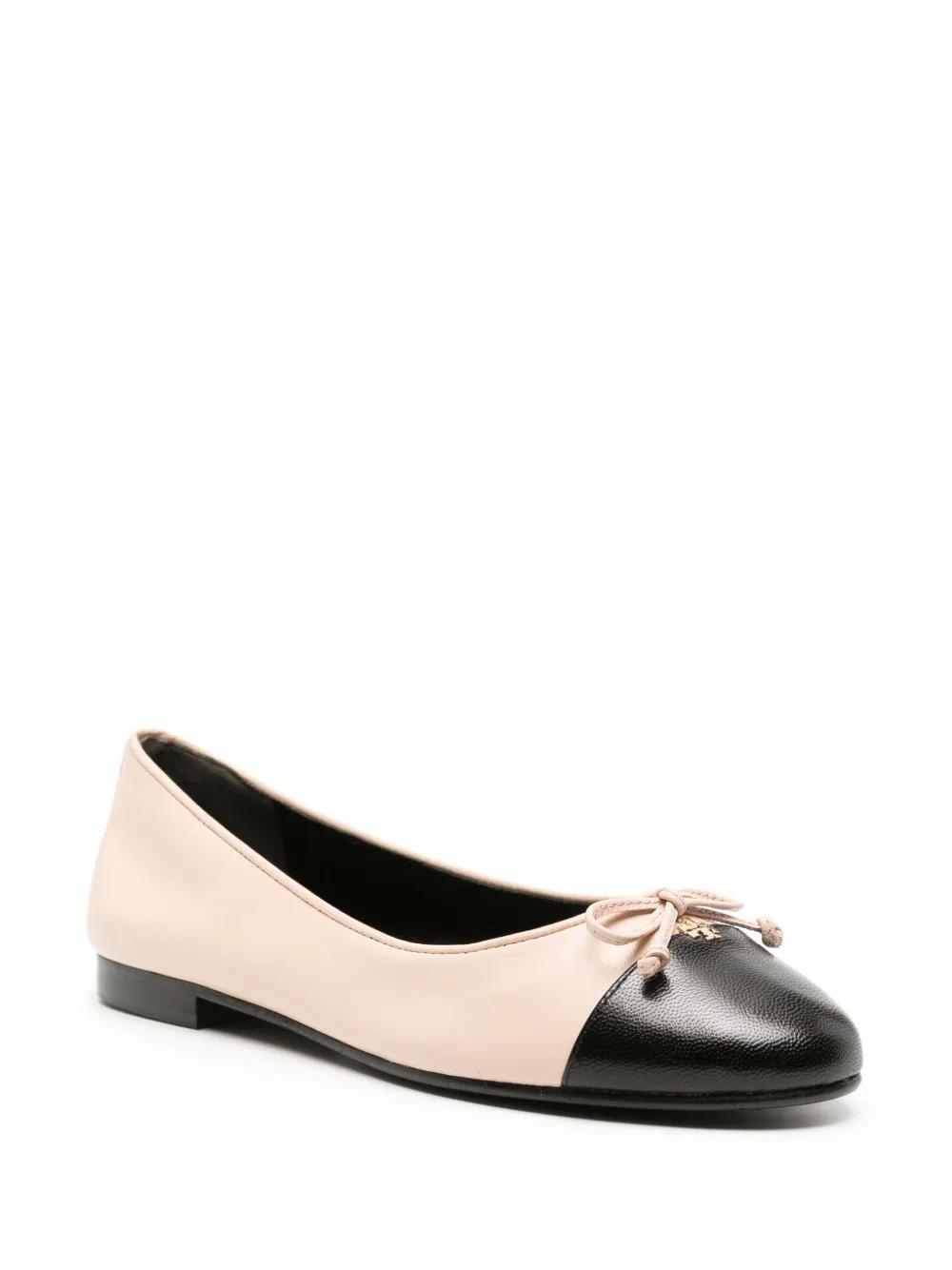 TORY BURCH 5mm Cap-toe Leather Ballet In Pink Product Image