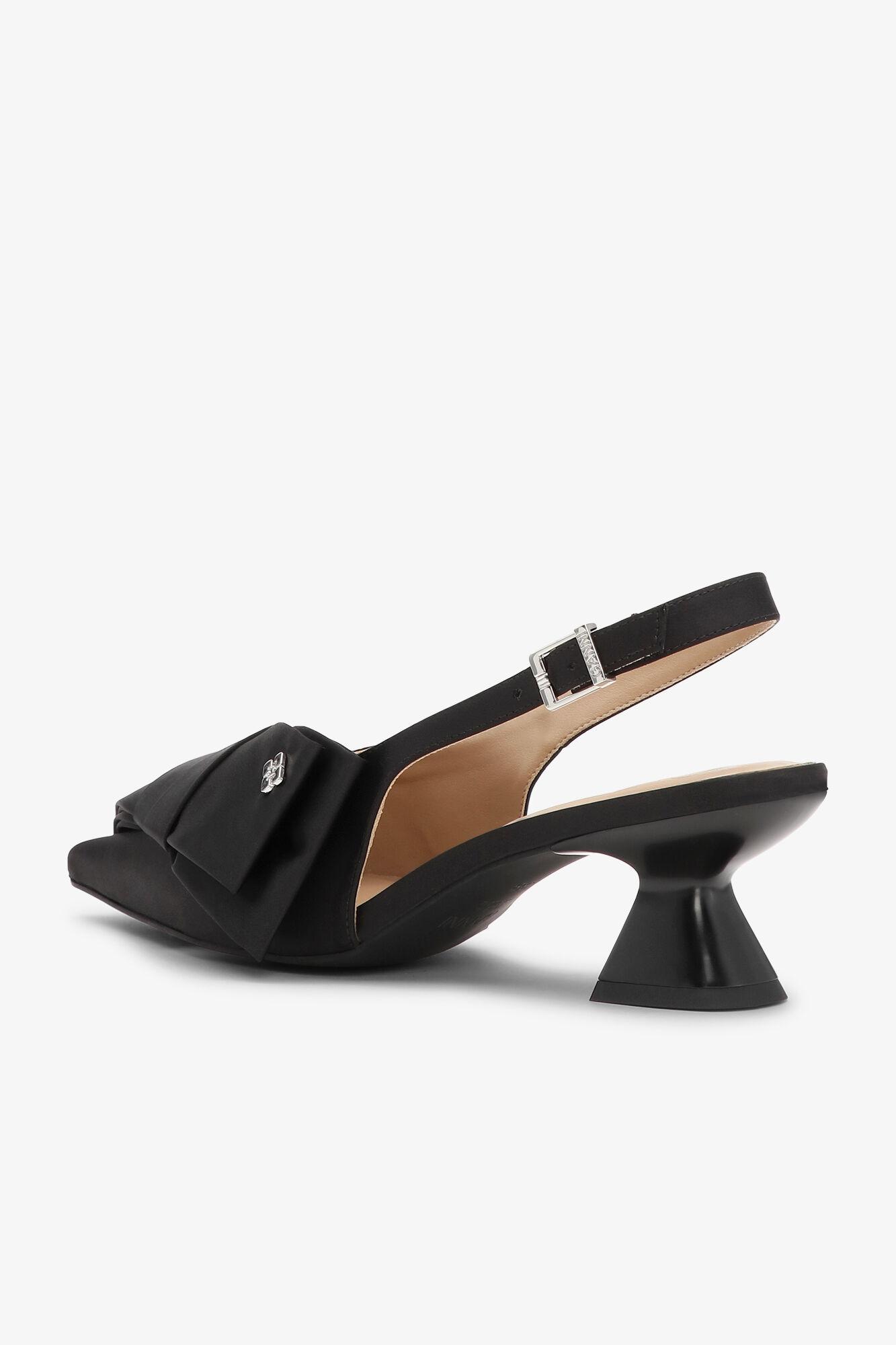 Black Bow Kitten Heel Pumps Product Image