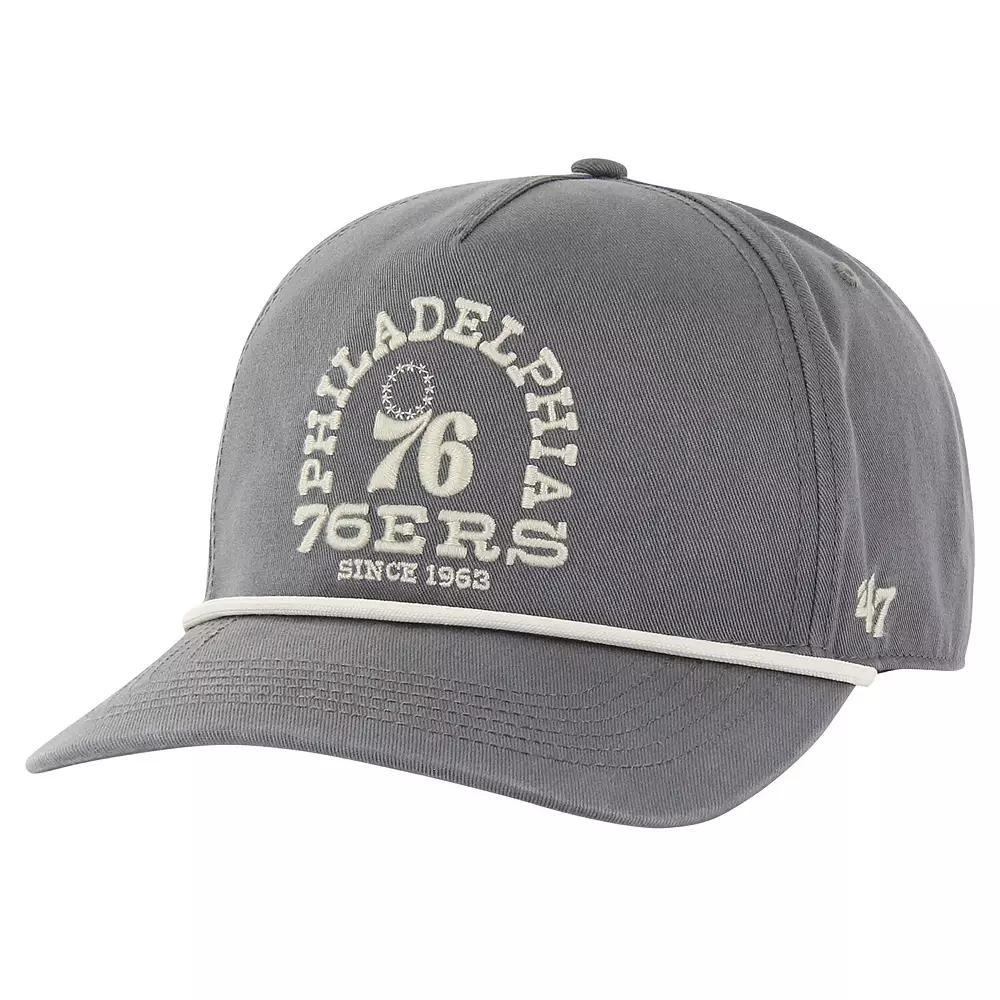 Men's '47  Charcoal Philadelphia 76ers Canyon Ranchero Hitch Adjustable Hat, 76r Charco Product Image