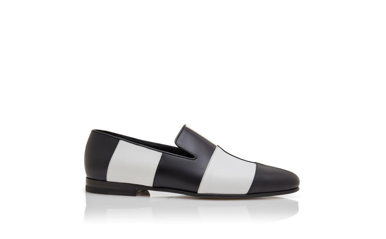 GAULA Black and White Calf Leather Loafers Product Image