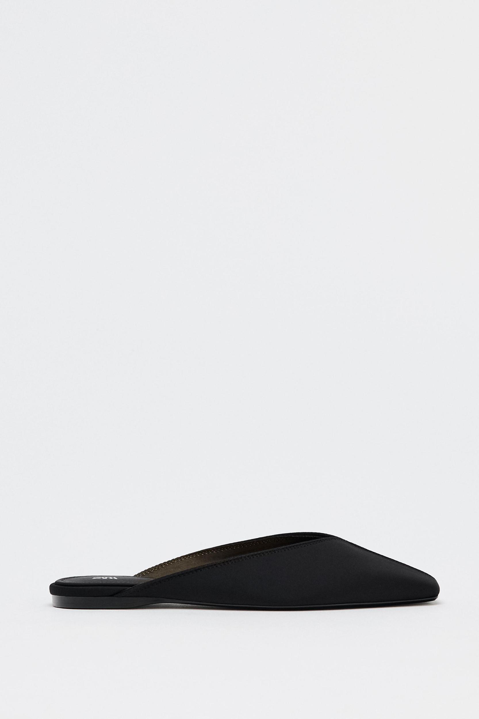 WOVEN TOPSTITCHED MULE Product Image