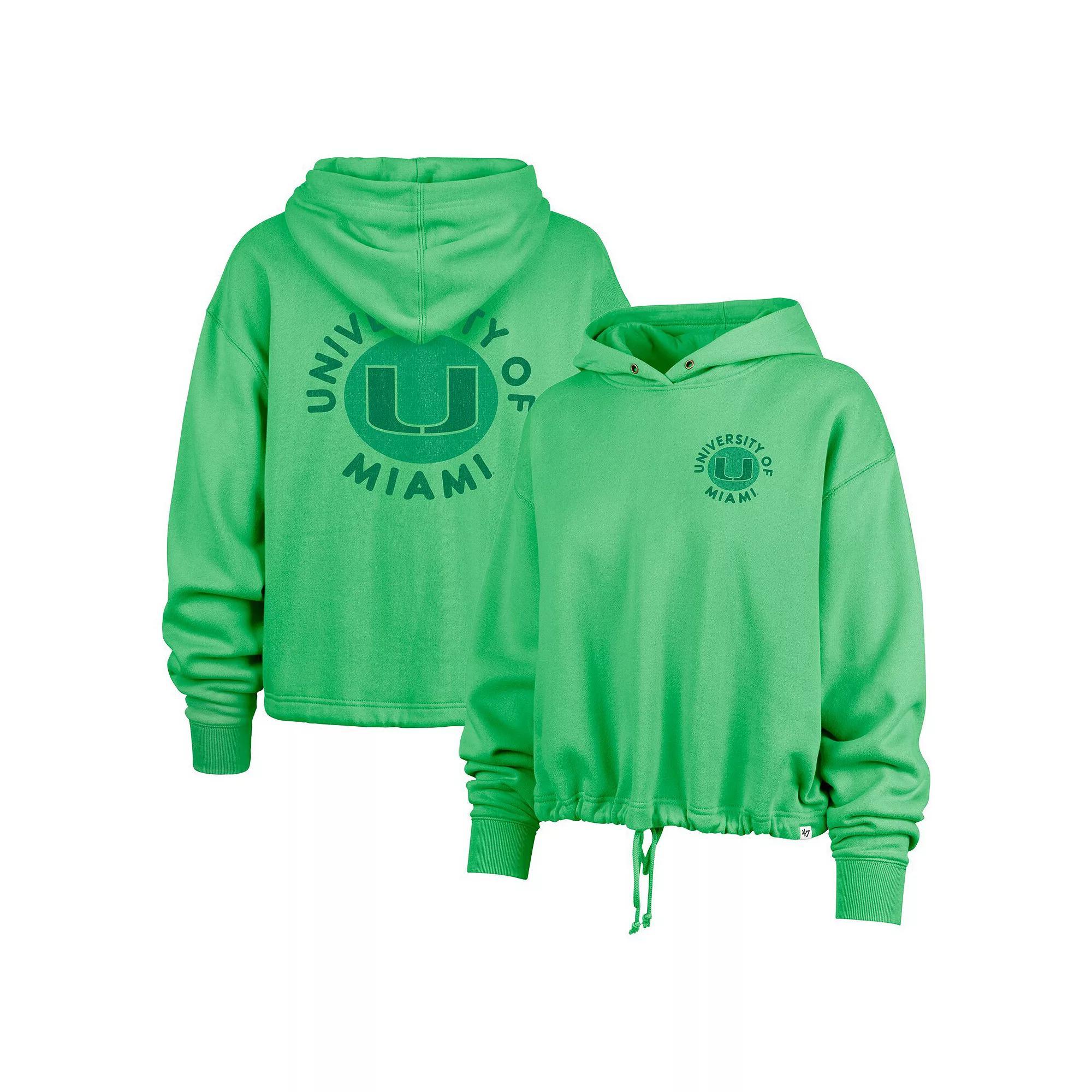 Women's '47  Green Miami Hurricanes Luminance Dot Venice Pullover Hoodie, Size: Large Product Image