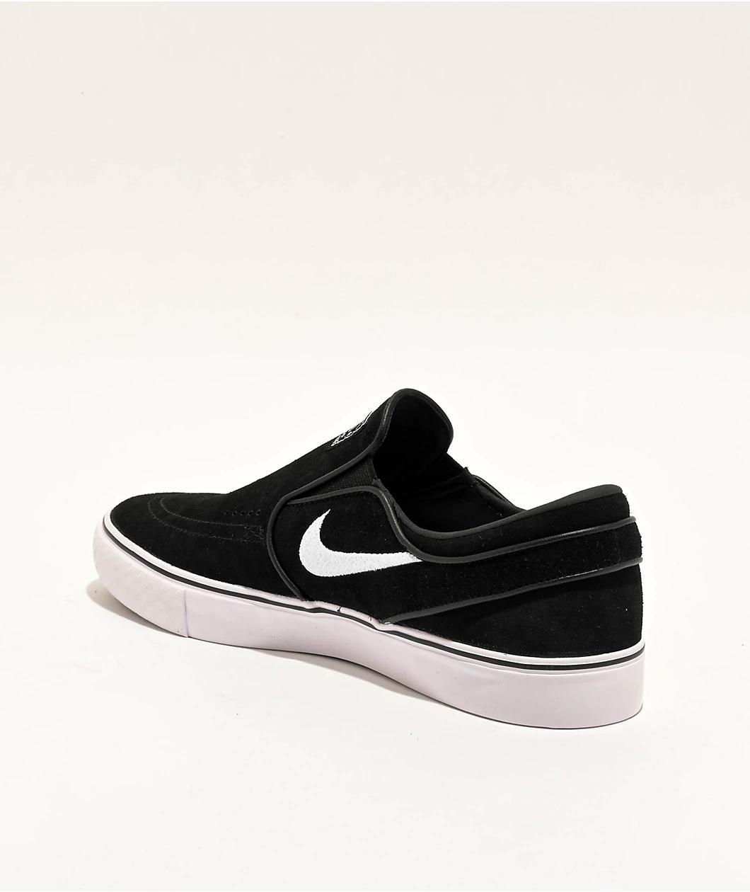 Nike SB Zoom Janoski+ Slip Black & White Skate Shoes Product Image