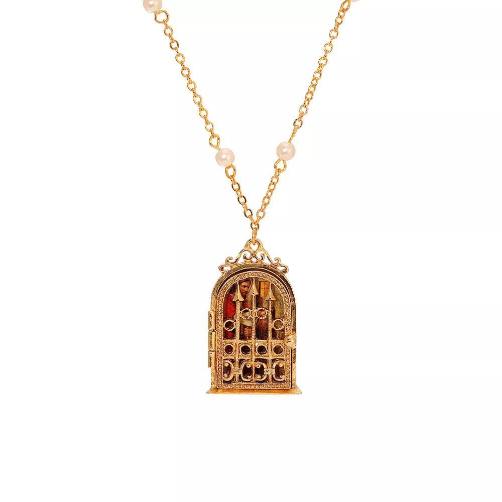 Symbols Of Faith Gold Tone Simulated Pearl Bible Verse House Locket Necklace, Womens, My Prayer Product Image