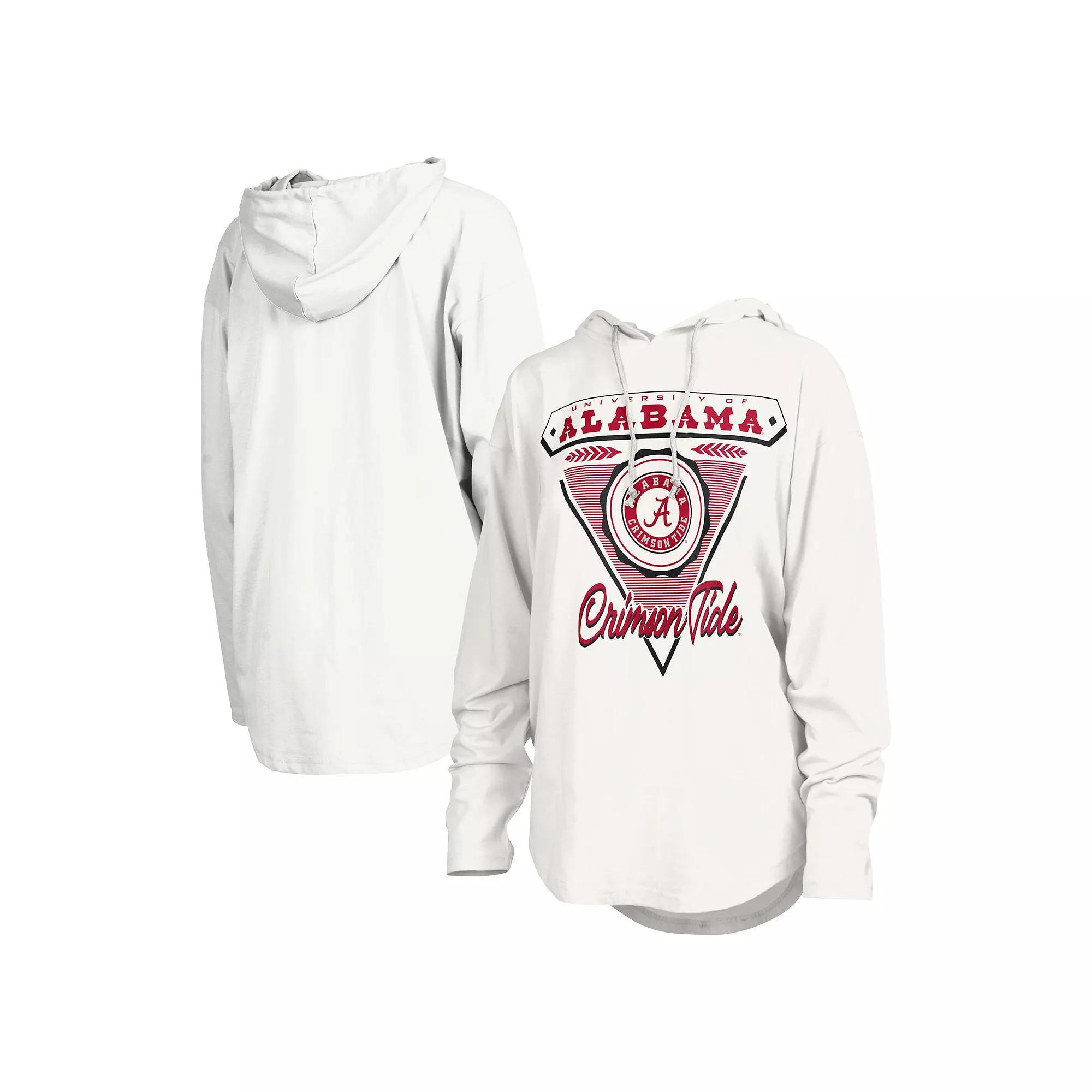 Women's Pressbox White Alabama Crimson Tide San Bruno Hoodie Long Sleeve T-Shirt, Size: Small Product Image