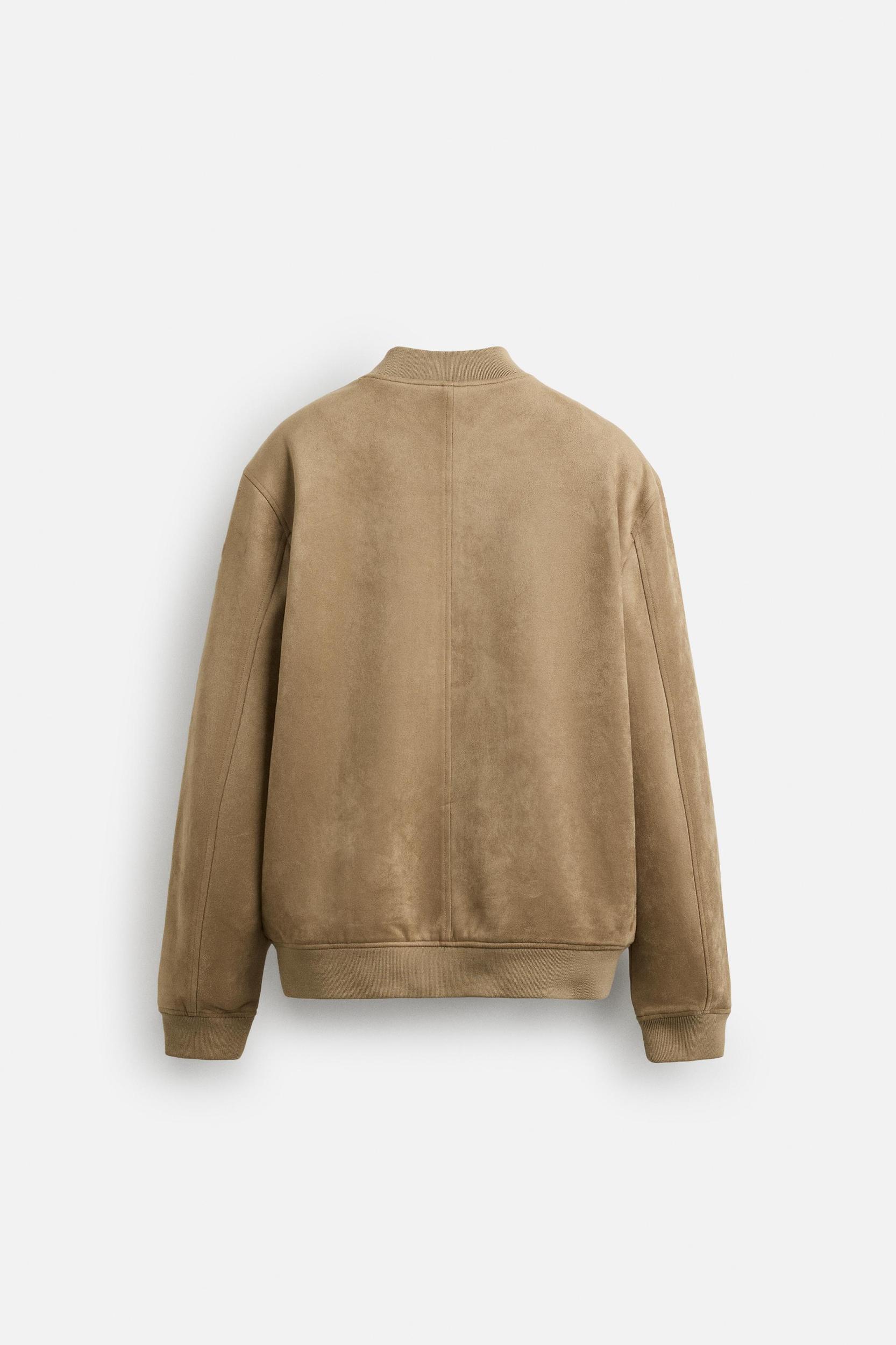 FAUX SUEDE BOMBER JACKET Product Image