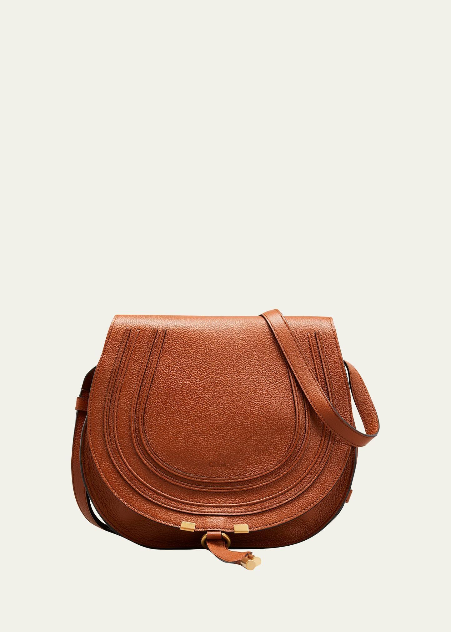 Womens Medium Marcie Leather Saddle Bag Product Image