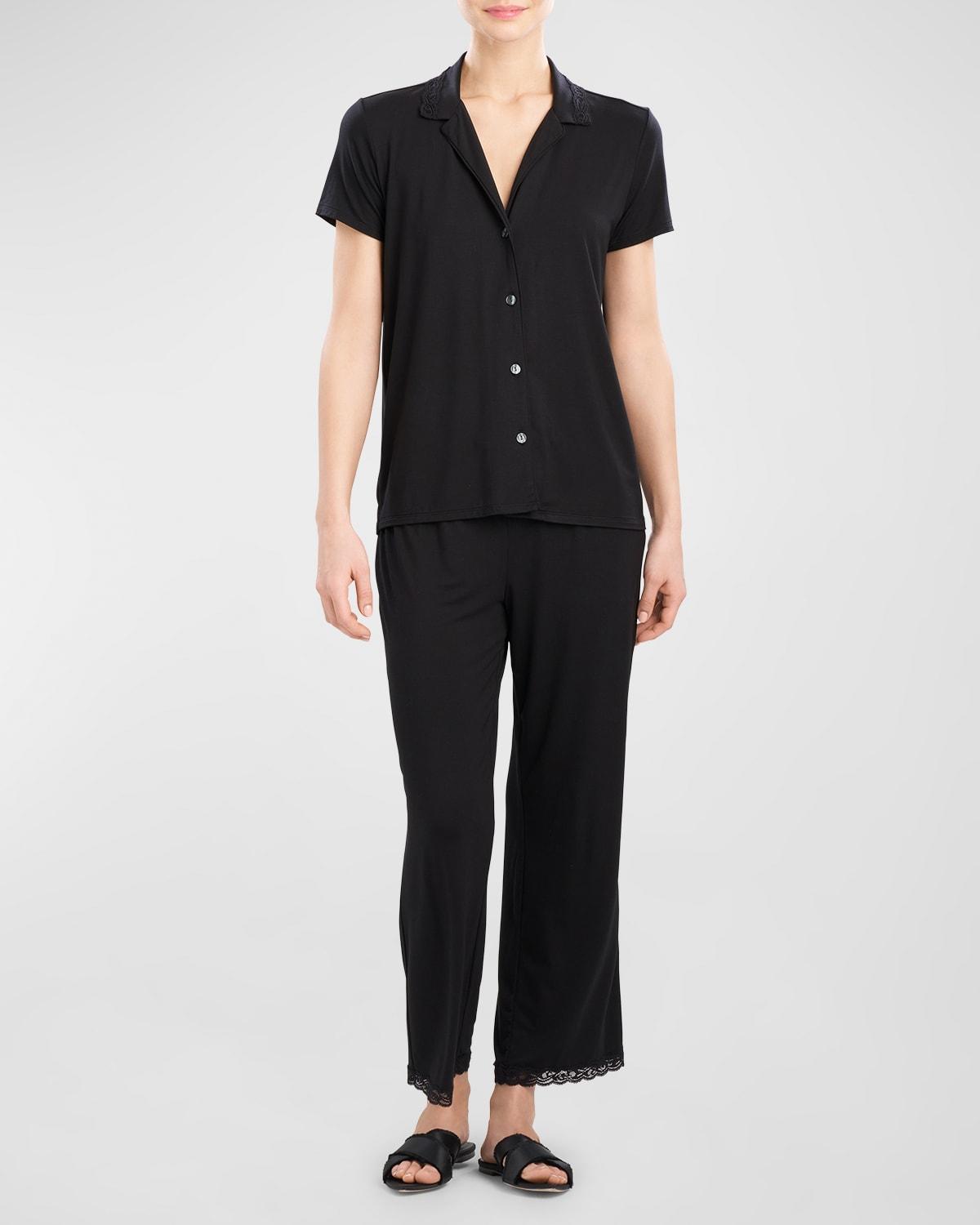 Feathers Essentials Lace-Trim Jersey Pajama Set Product Image