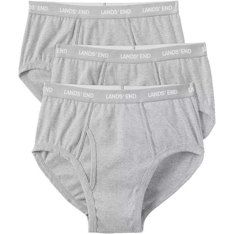Big & Tall Lands' End 3-pack Knit Briefs, Men's, Size: 2XB, Gray Grey Product Image