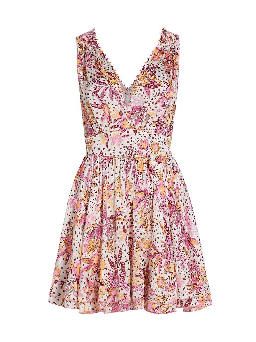 Womens Bessie Floral Satin V-Neck Minidress Product Image