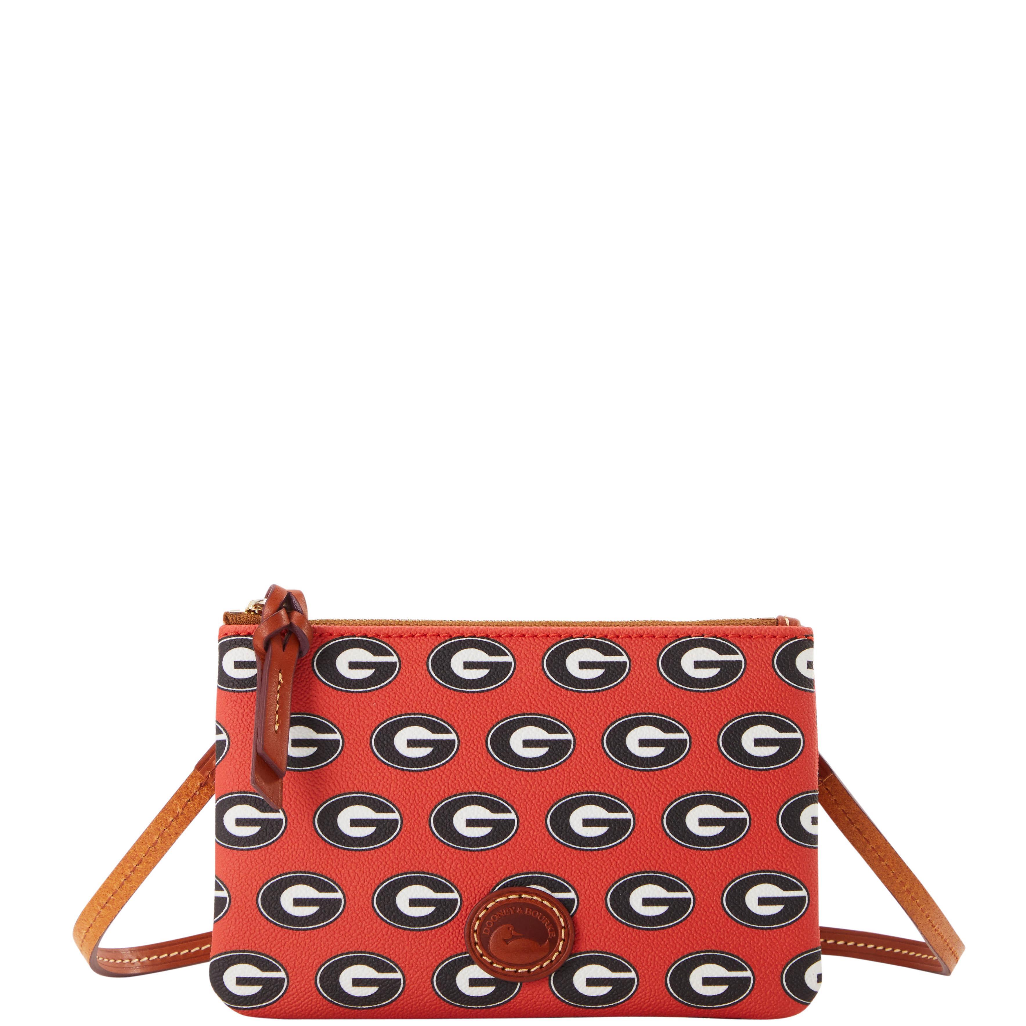 Dooney & Bourke Womens Collegiate University of Georgia Top Zip Crossbody Coated Cotton Shoulder Bag in Red Product Image