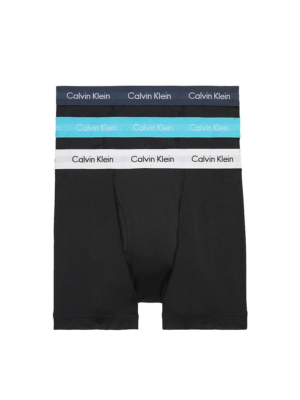 Men's Calvin Klein 3-pack Cotton Stretch Boxer Briefs, Size: Large, Black Product Image