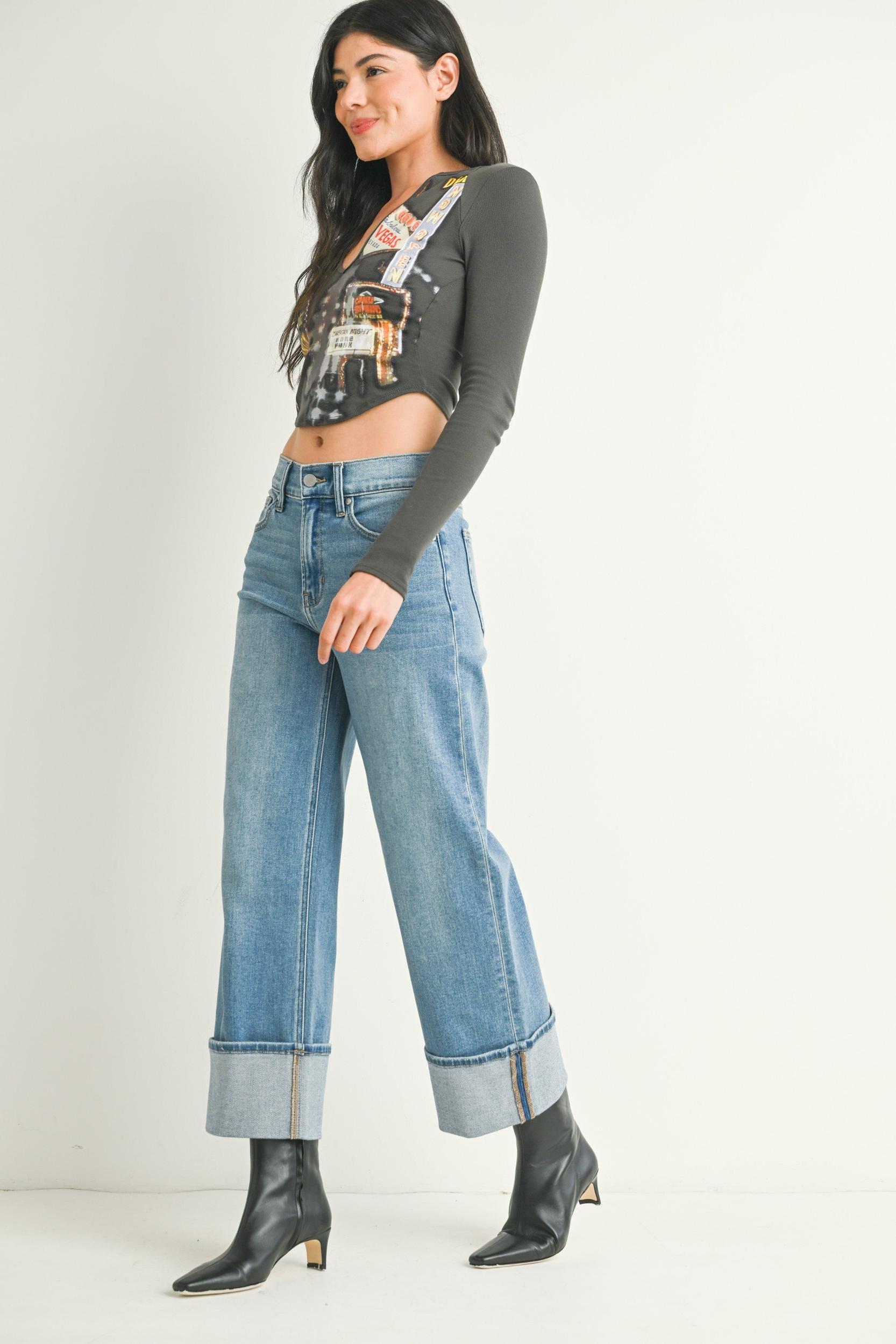 Petite Cuffed Slim Wide Product Image