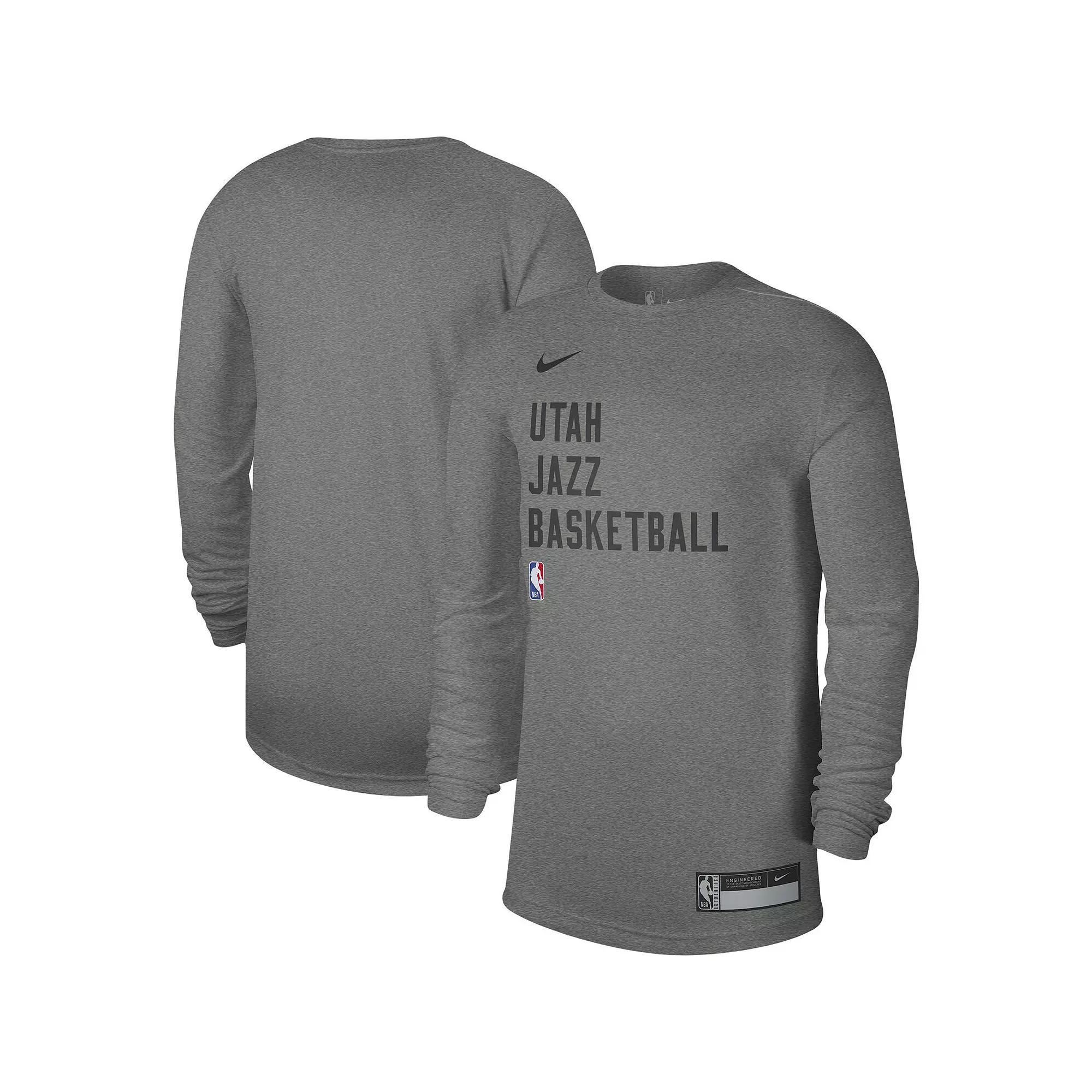 Unisex Nike Heather Gray Utah Jazz 2023/24 Legend On-Court Practice Long Sleeve T-Shirt, Men's, Size: XL, Jaz Grey Product Image