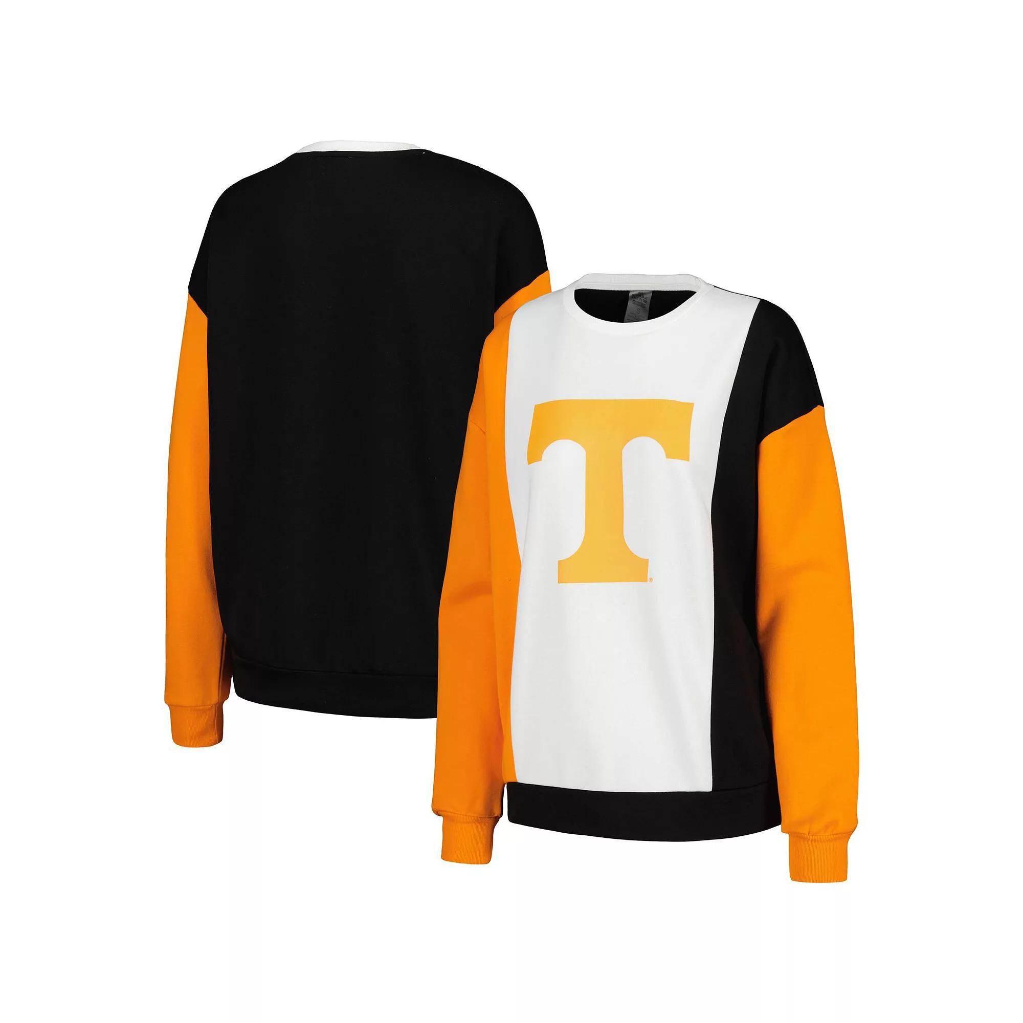 Women's Gameday Couture White/Black Tennessee Volunteers Vertical Color-Block Pullover Sweatshirt, Size: Medium Product Image