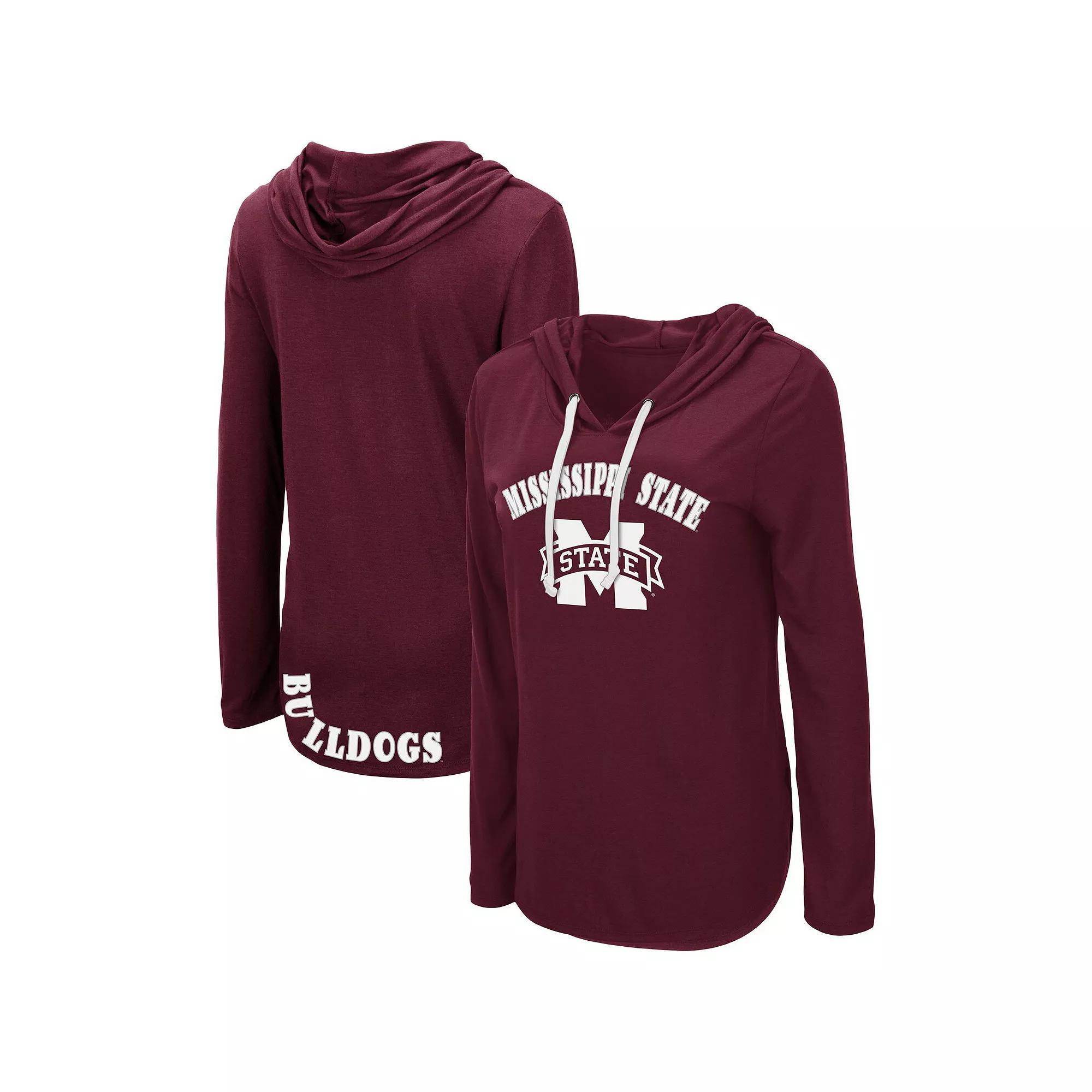 Womens Colosseum Maroon Mississippi State Bulldogs My Lover Lightweight Hooded Long Sleeve T-Shirt Product Image