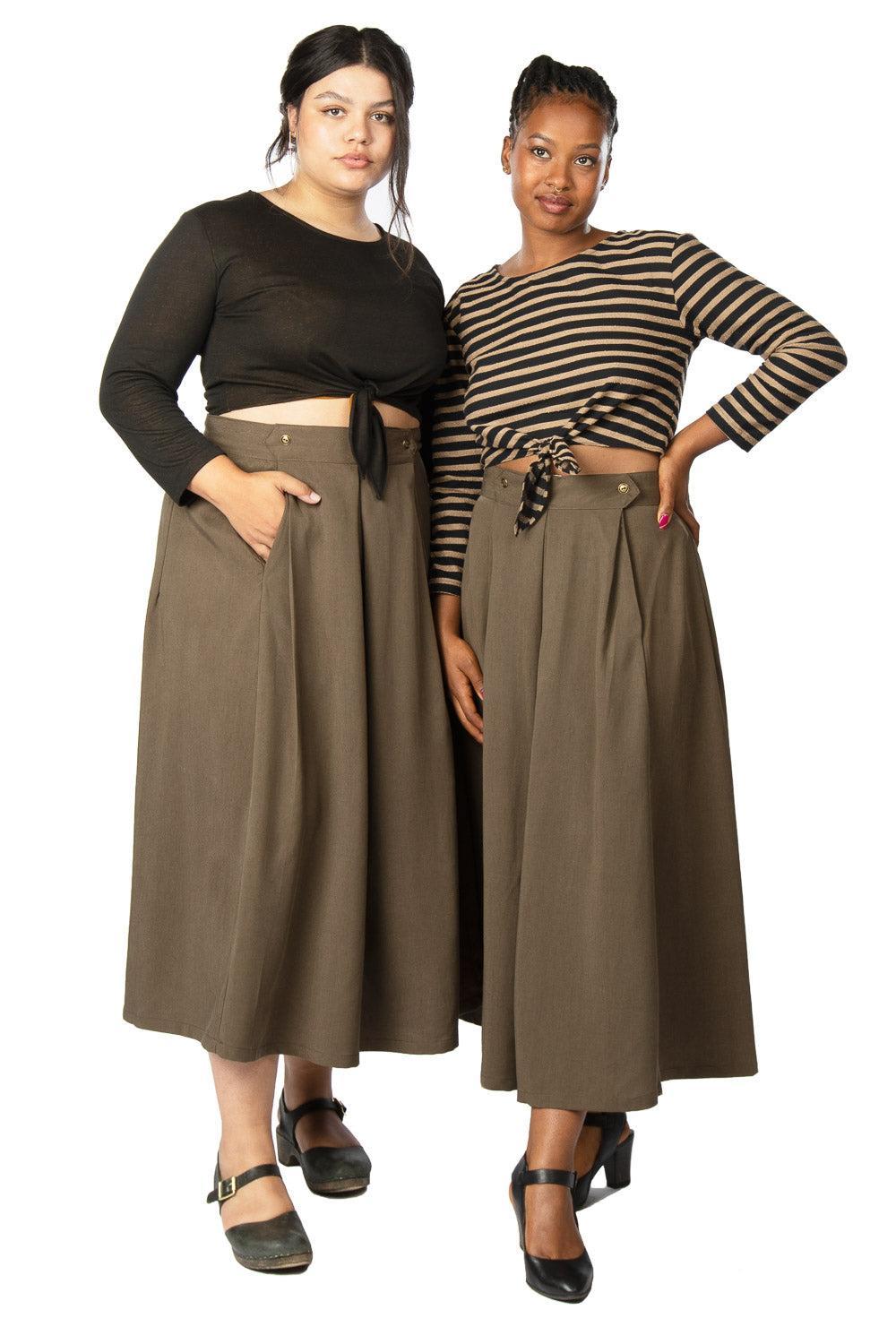 Rue Skirt in Olive Tencel Product Image
