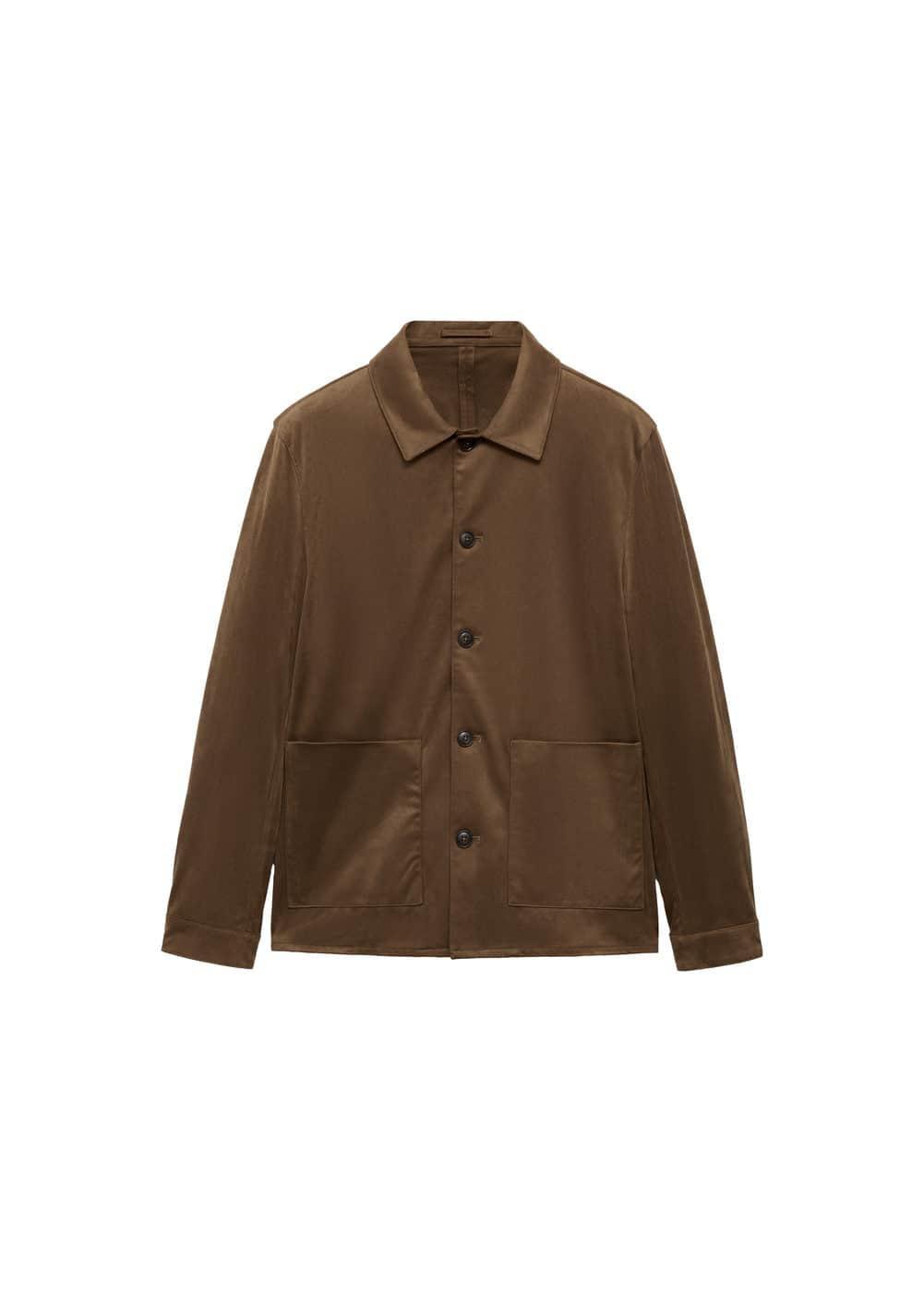 Suede effect overshirt with pockets - Men | MANGO USA Product Image