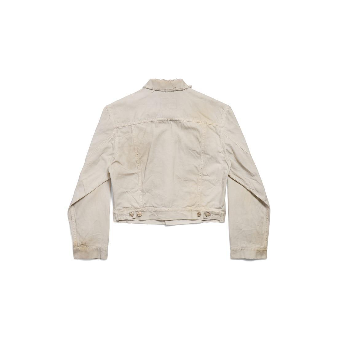 Women's Denim Small Fit Jacket in Dirty White Product Image