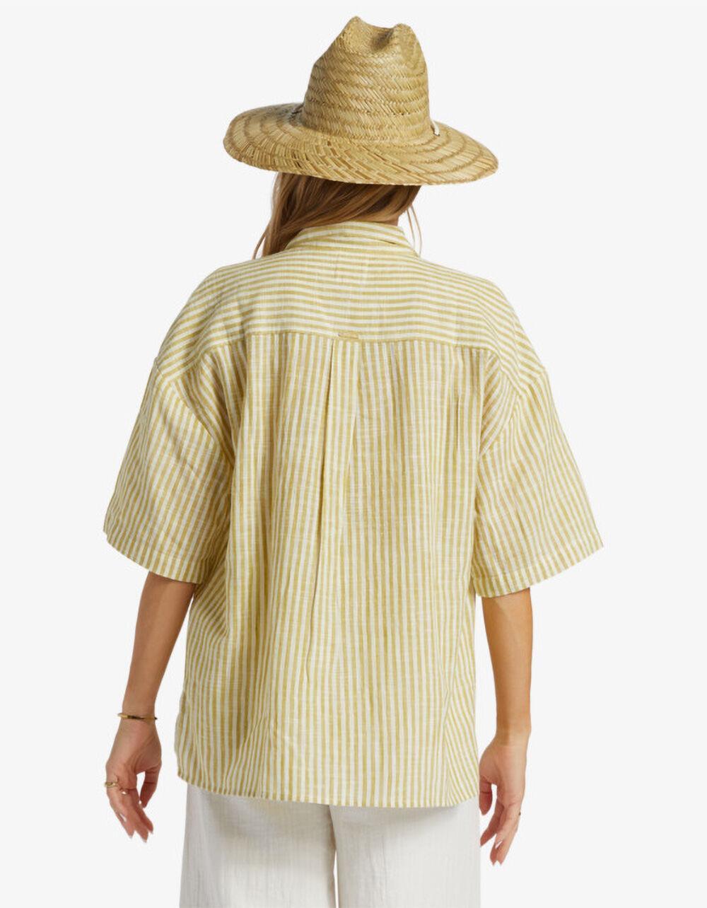 BILLABONG Beach Side Womens Oversized Button Up Shirt - GREEN/WHITE Product Image