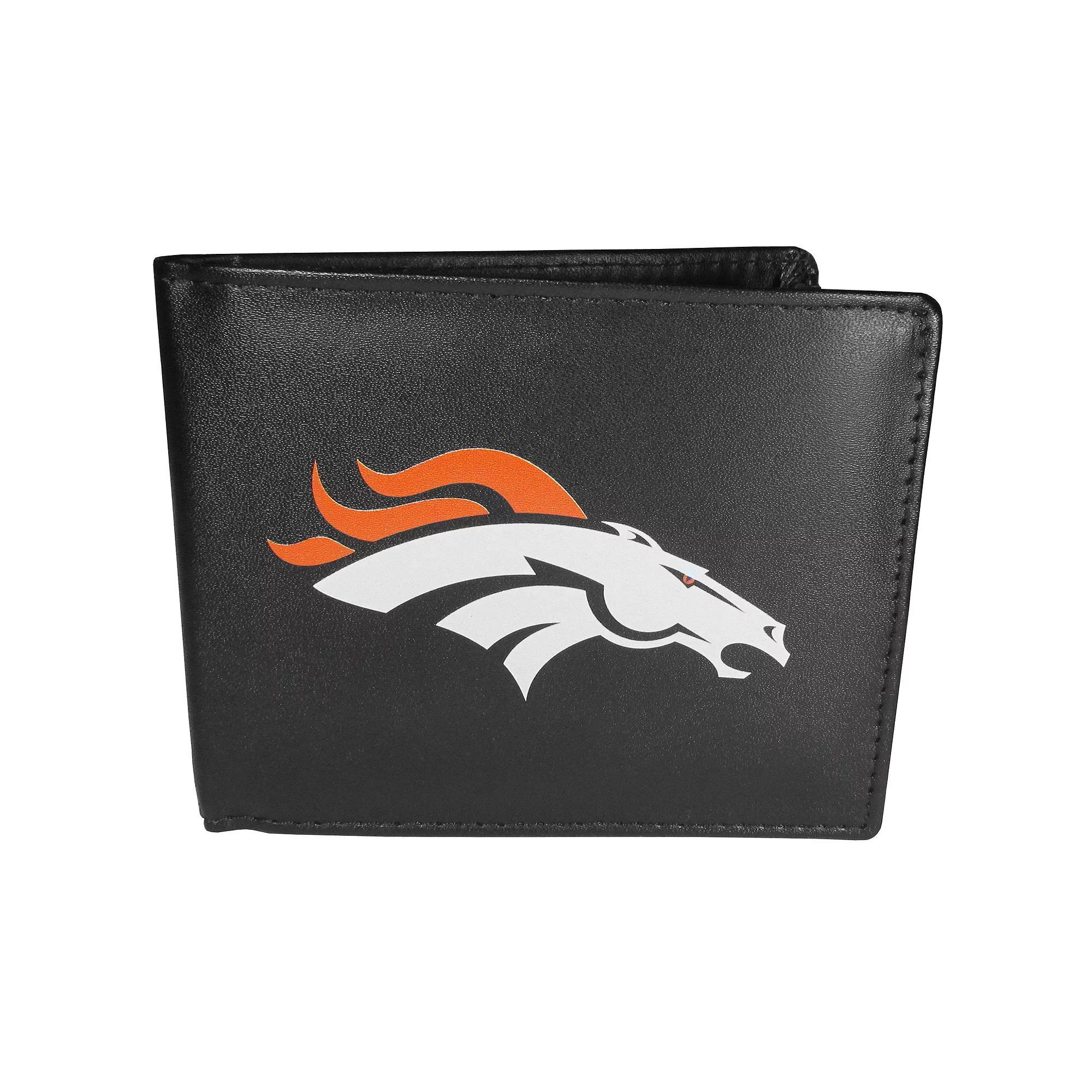 Men's Denver Broncos Leather Bi-Fold Wallet, Team Product Image