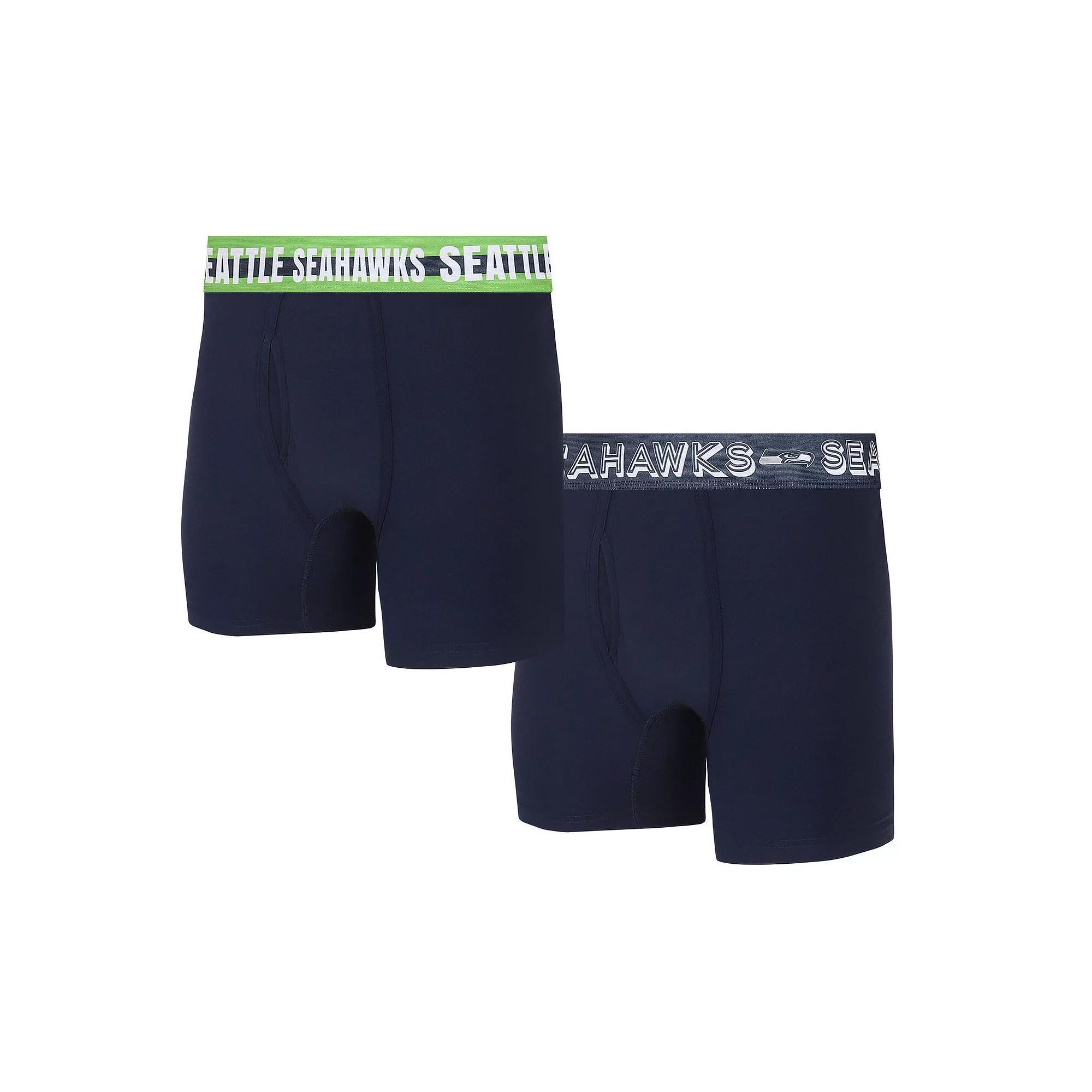 Men's Concepts Sport Seattle Seahawks Gauge Knit Boxer Brief Two-Pack, Size: 2XL, Blue Product Image