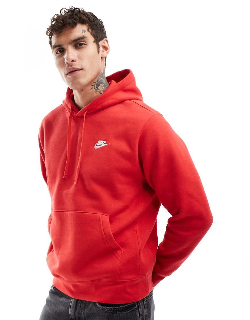 Nike Club unisex hoodie in red Product Image