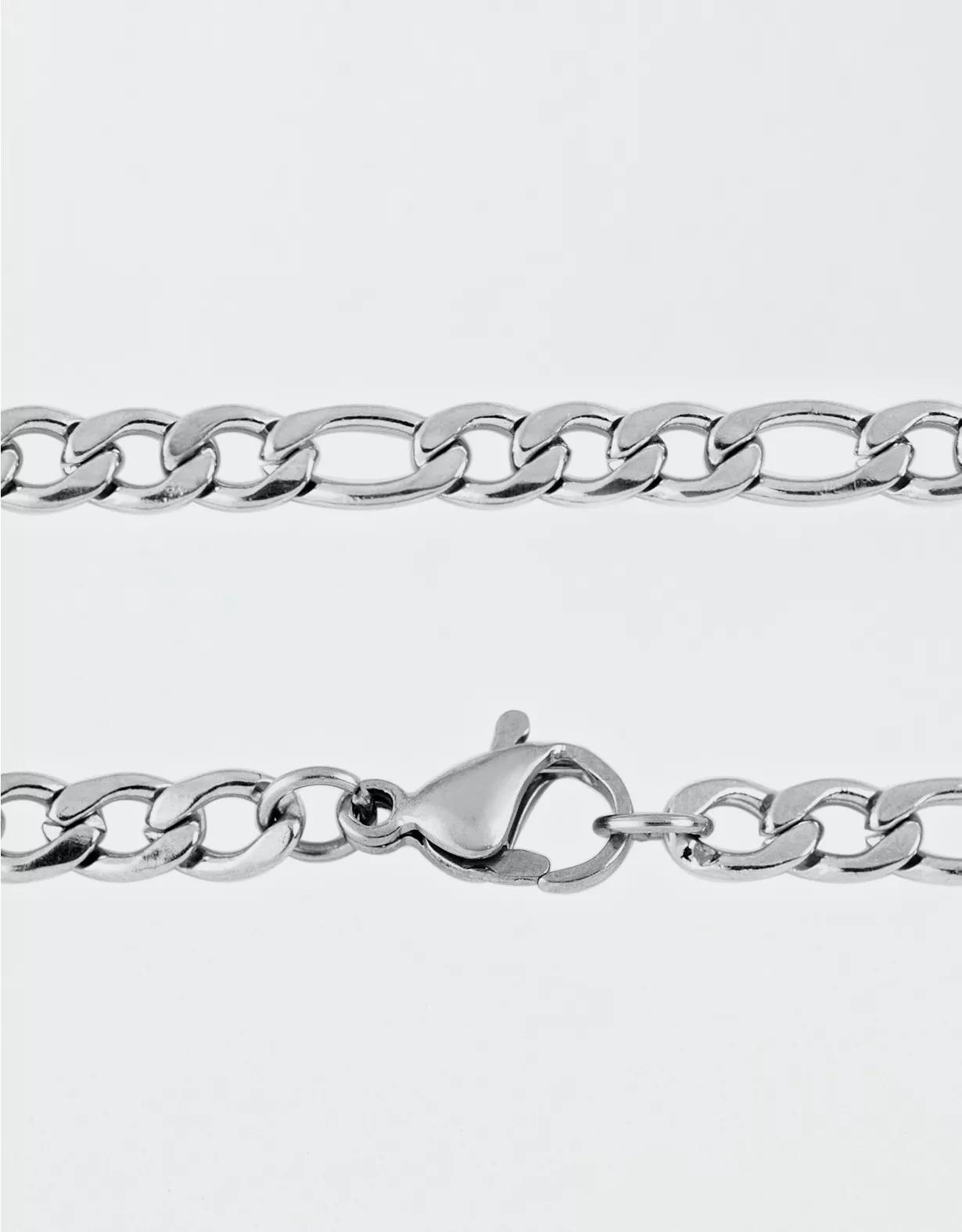 West Coast Jewelry Polished Stainless Steel Figaro Chain Necklace Product Image