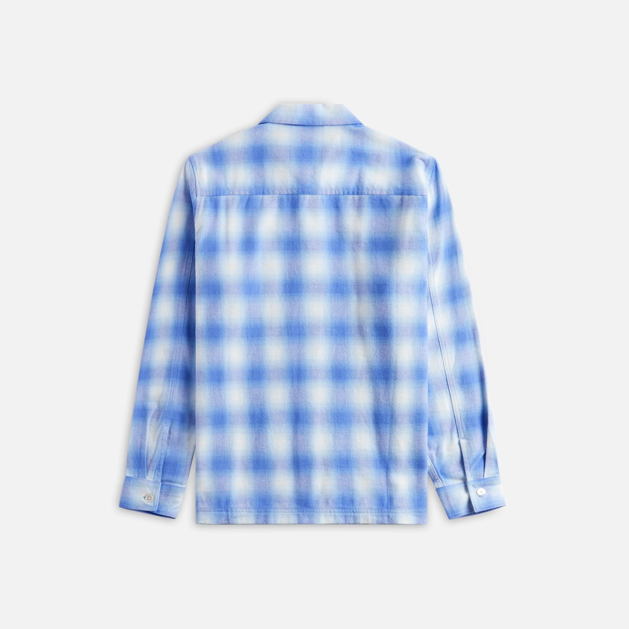 Tekla Plaid Long Sleeve Flannel Shirt - Light Blue Male Product Image