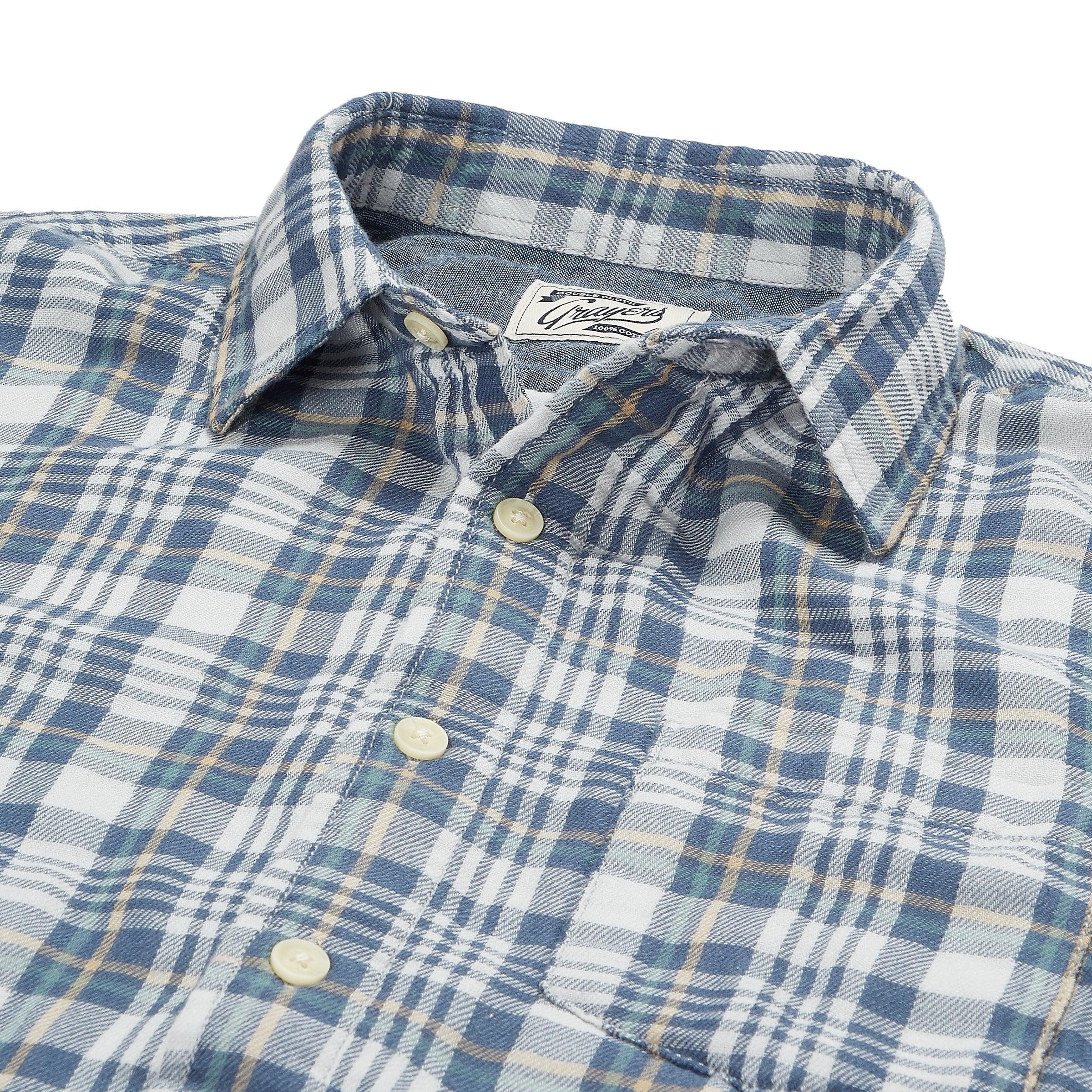 Abercorn Double Cloth Shirt - Blue Gray Plaid (Final Sale)* Product Image