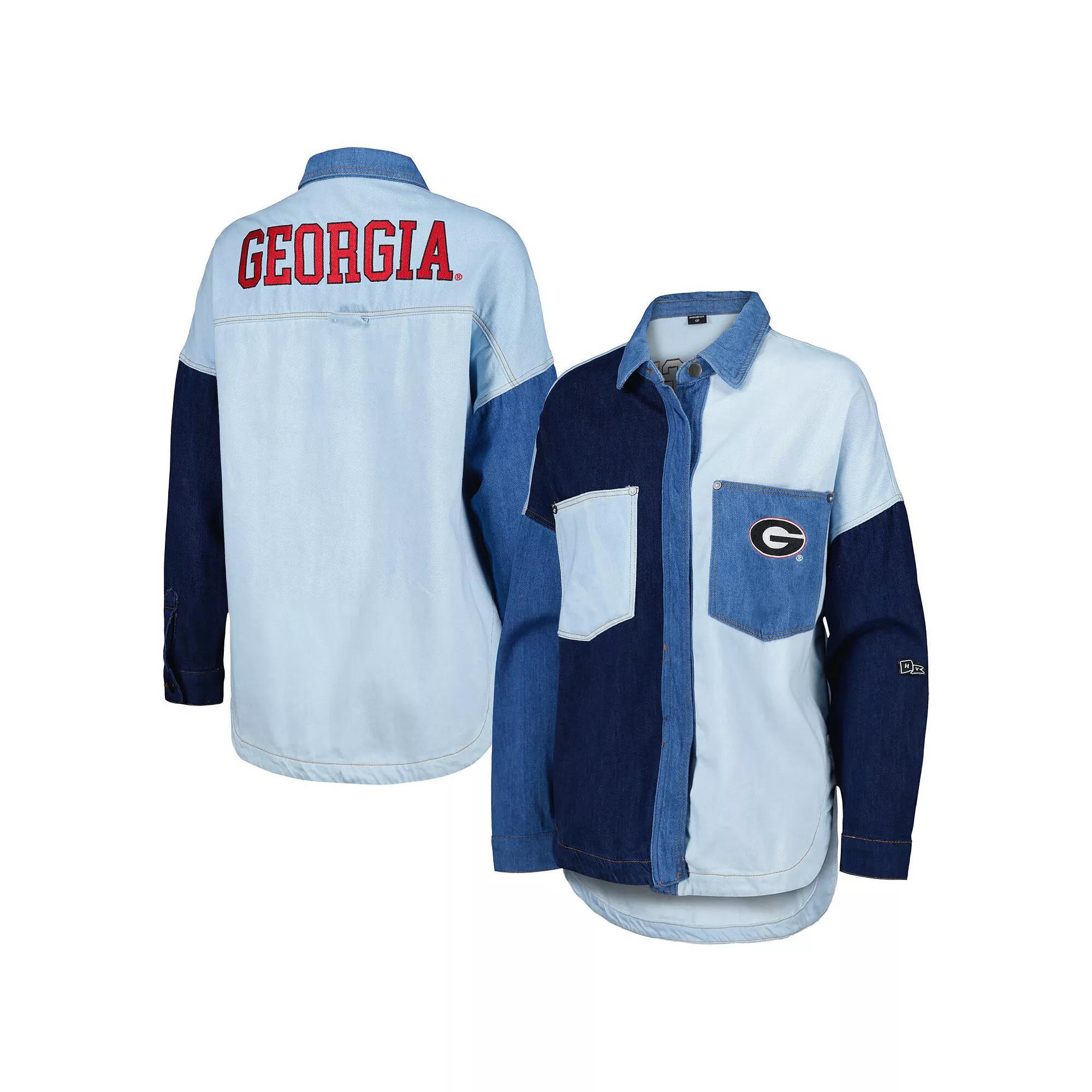 Women's Hype and Vice Denim Georgia Bulldogs Multi-Hit Hometown Full-Snap Jacket, Size: XL, Turquoise A Product Image