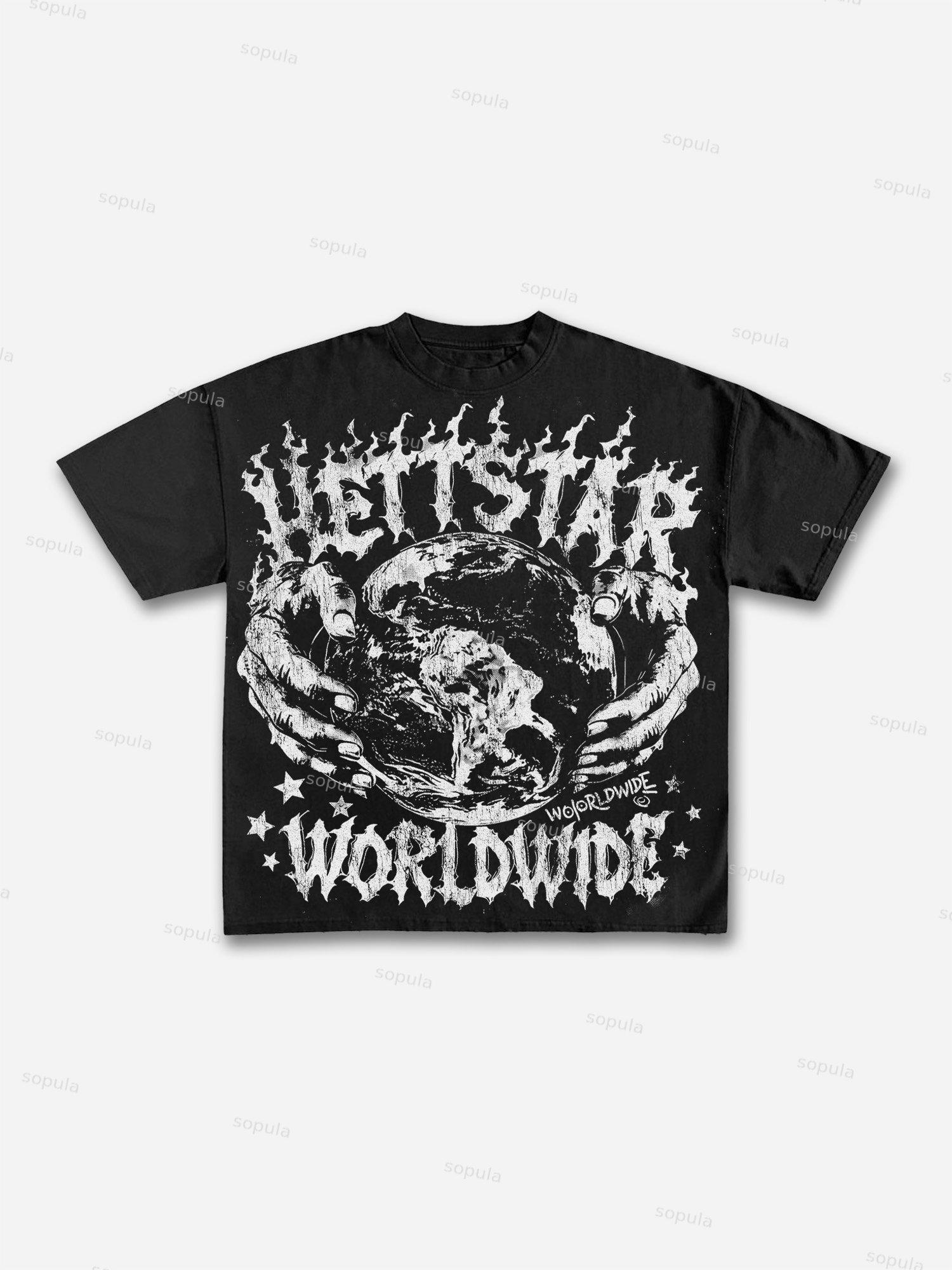 Divine Heat Street Cherub Graphic Cotton T-shirt Product Image