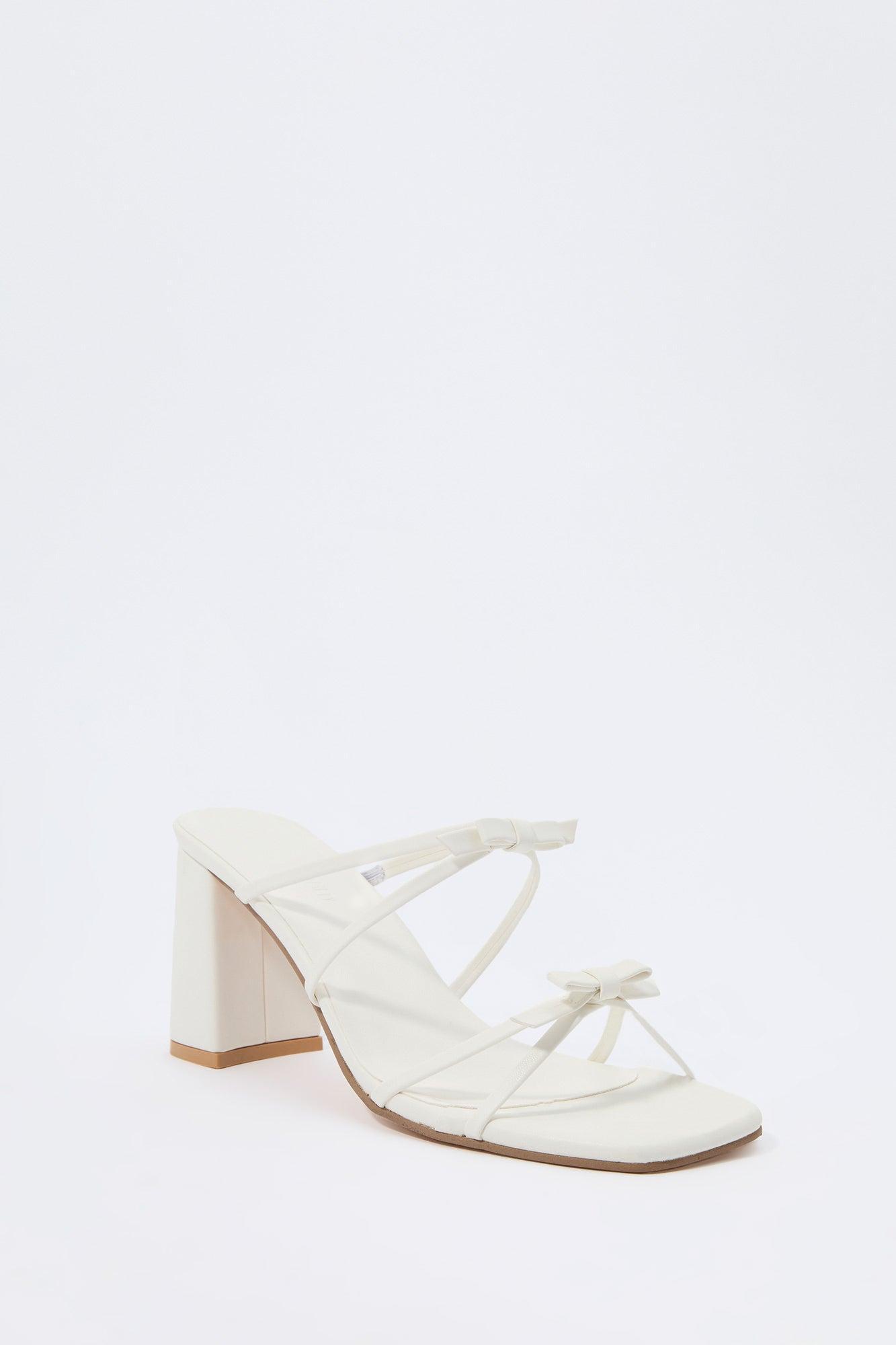 Strappy Bow Block Heels Female Product Image