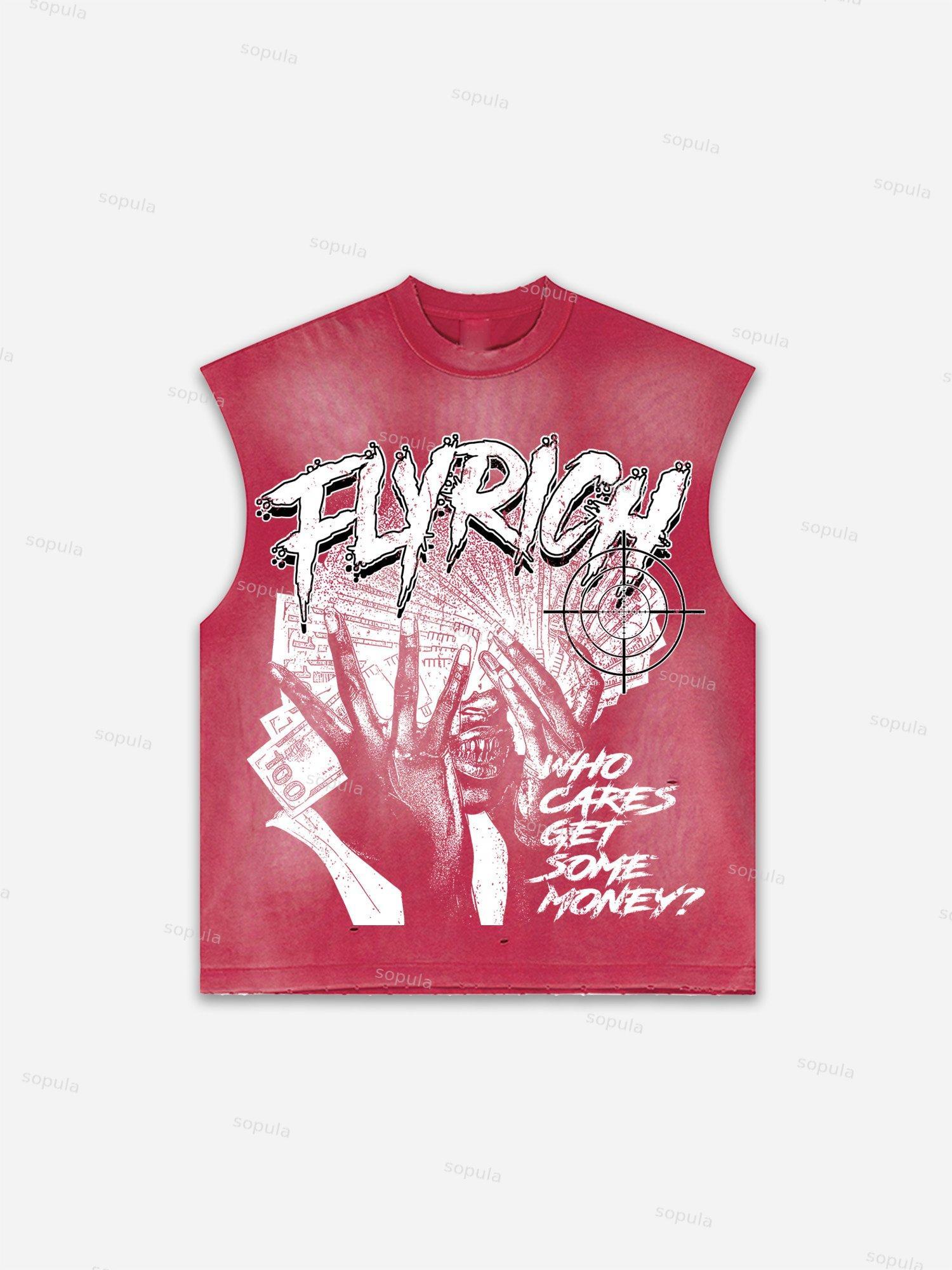 Future World Brainstorming Graphic Print Distressed Tank Top Product Image