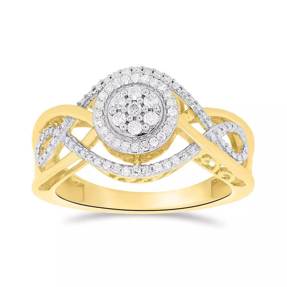 1/4 Carat T.W. Diamond Promise Ring, Women's, Size: 9, Two Tone Product Image