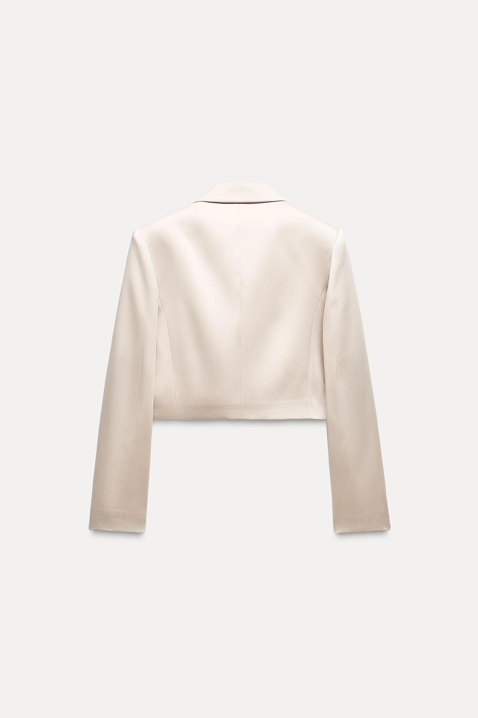 CROPPED SATIN EFFECT BLAZER Product Image