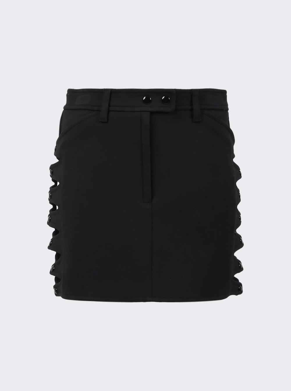 COURRÃ¨GES Stretch Crepe V Cut Out Skirt In Black Product Image