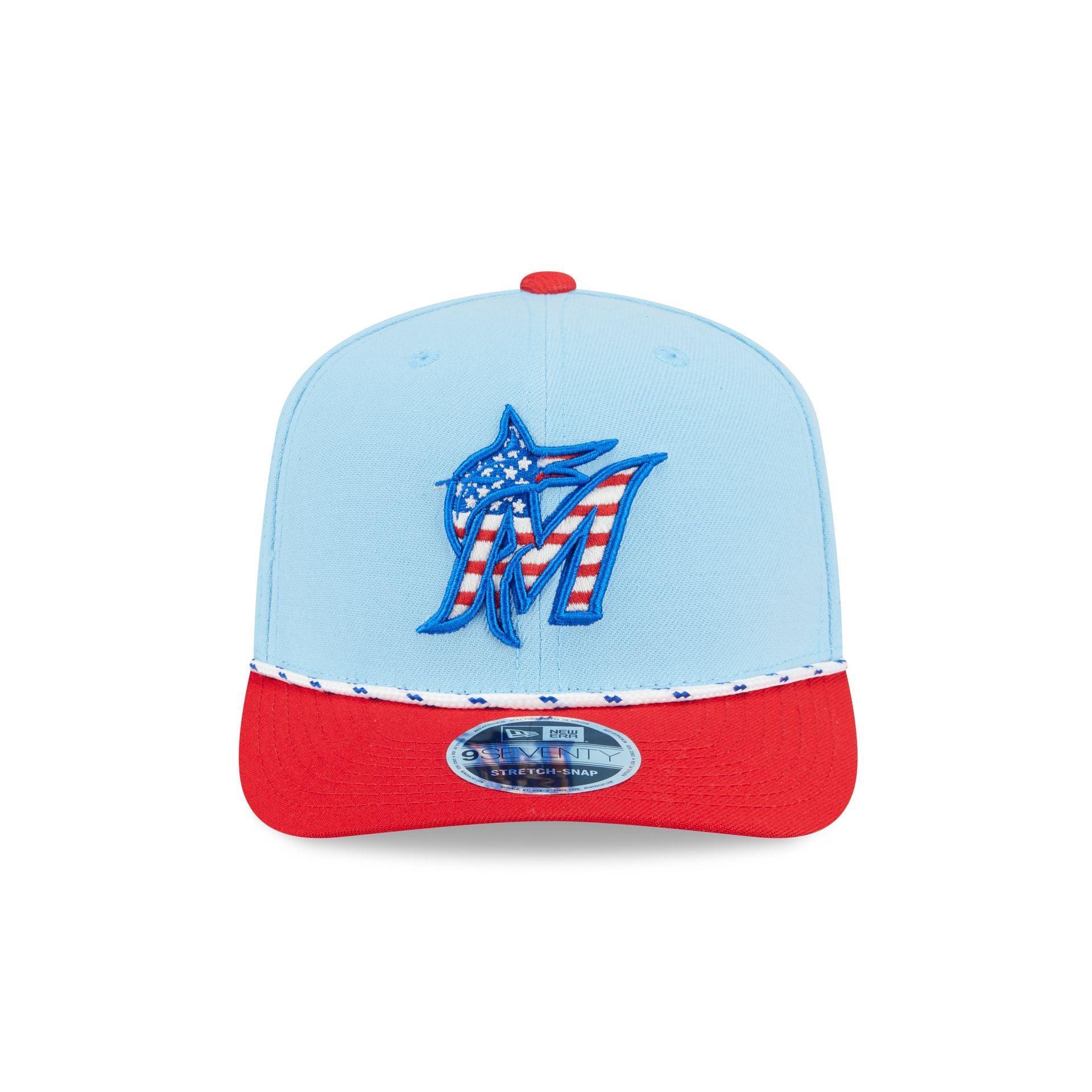 Miami Marlins Independence Day 2025 9SEVENTY Stretch-Snap Hat Male Product Image