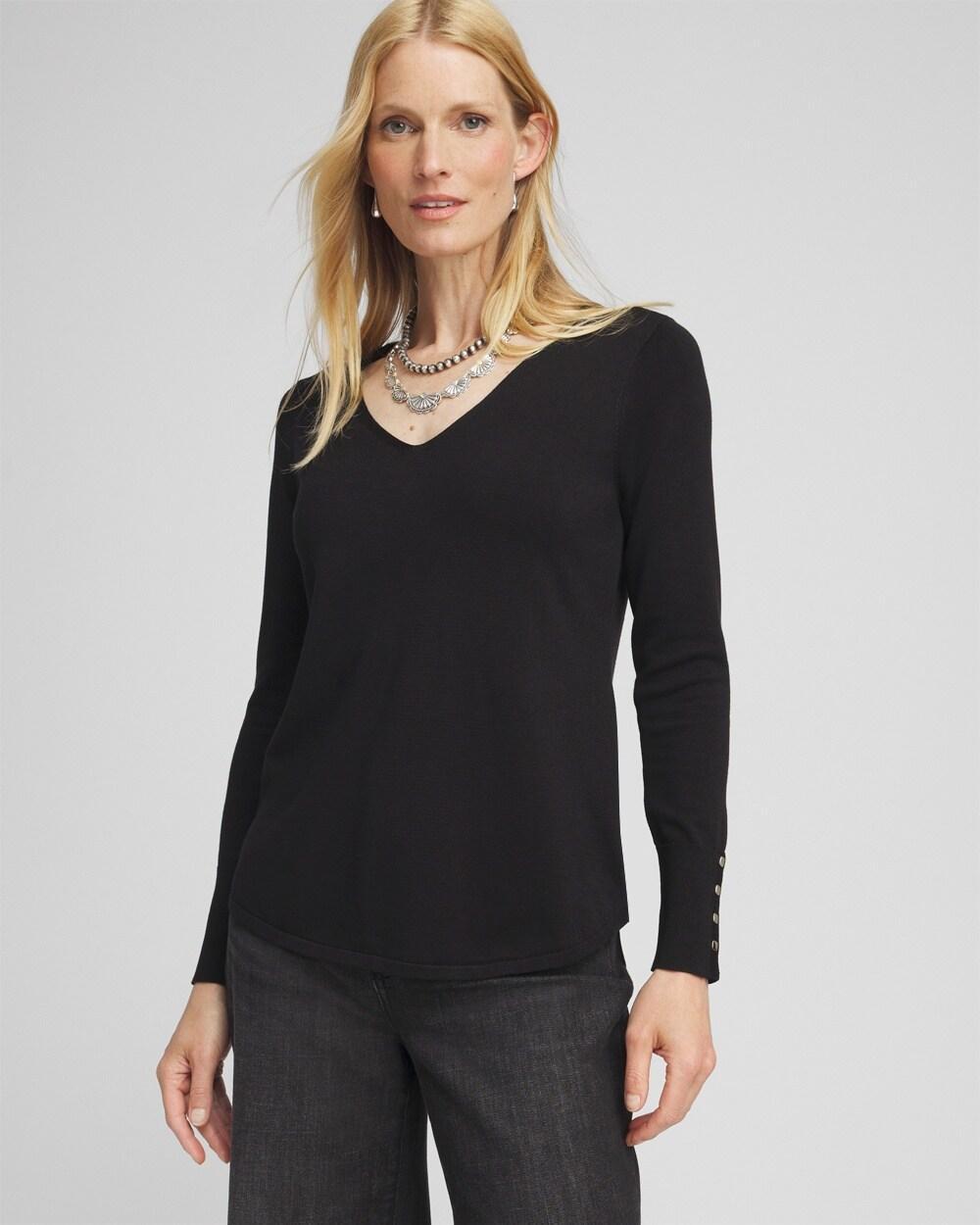 Abstract Print V-Neck Pullover Sweater Product Image